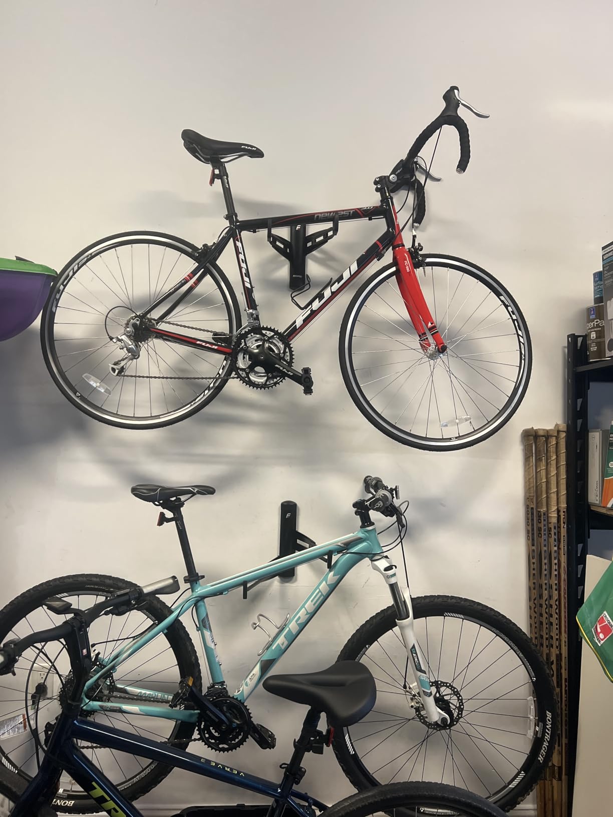 FEEDBACK SPORTS | Velo Wall Rack 2D Bike Storage | Bicycle Hangar Mount W/Adjustable Arms | Road, Gravel, Mountain Bike Compatible | For Garage, Apartment, Shed | Black customer photo 1