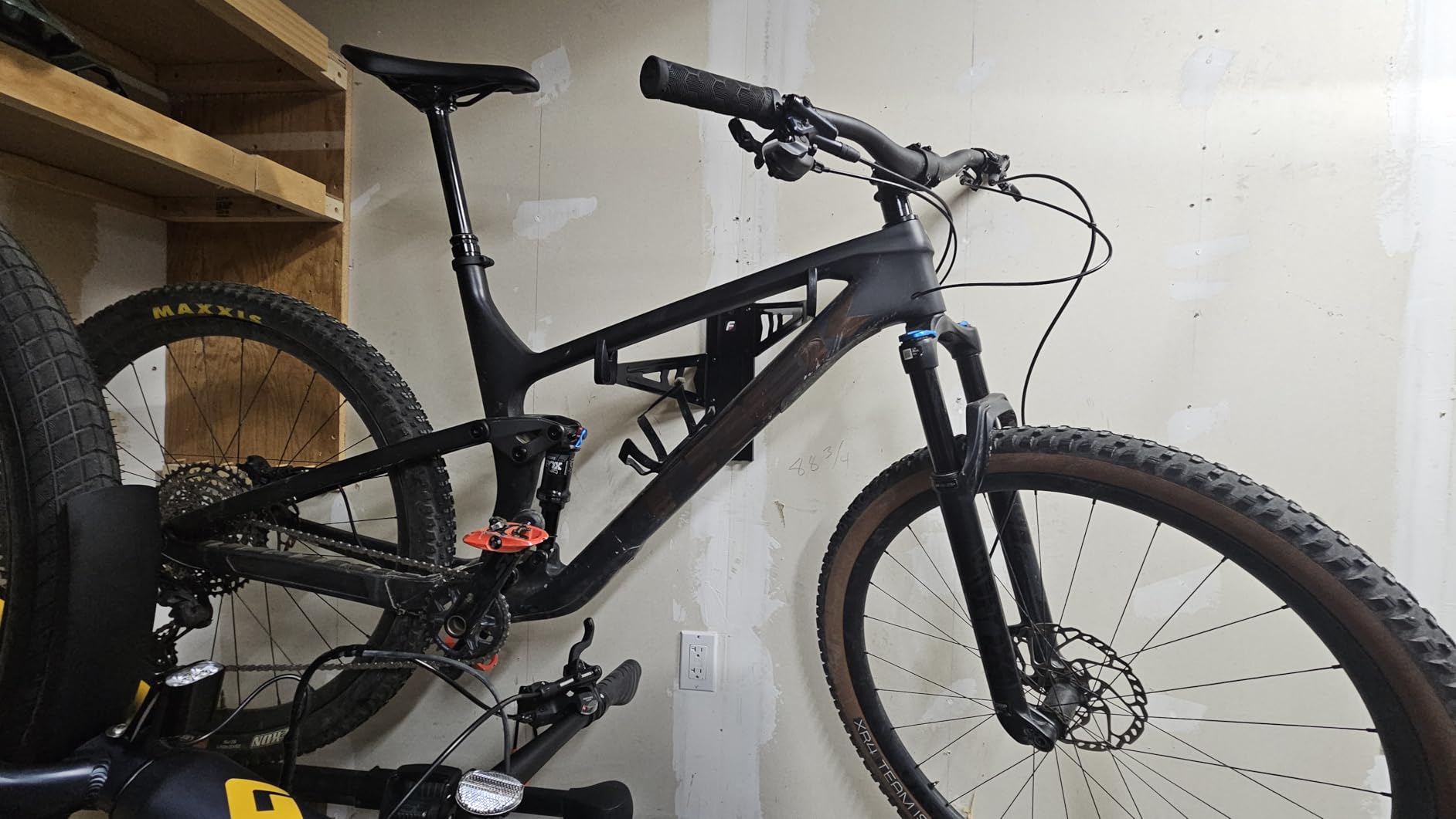 FEEDBACK SPORTS | Velo Wall Rack 2D Bike Storage | Bicycle Hangar Mount W/Adjustable Arms | Road, Gravel, Mountain Bike Compatible | For Garage, Apartment, Shed | Black customer photo 2