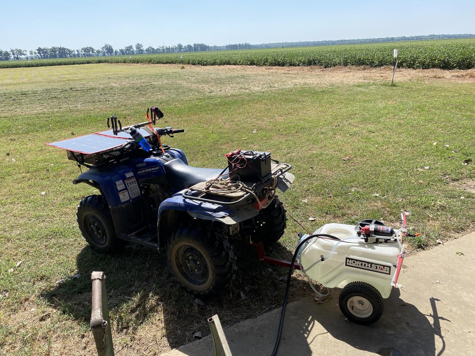 NorthStar Tow-Behind Trailer Boom Broadcast and Spot Sprayer, 21-Gallon Tank, 2.2 GPM, 12V DC, 70 PSI, Spring-Loaded Breakaway Boom, NSQ Series On-Demand Pump, Model 282780 customer photo 1