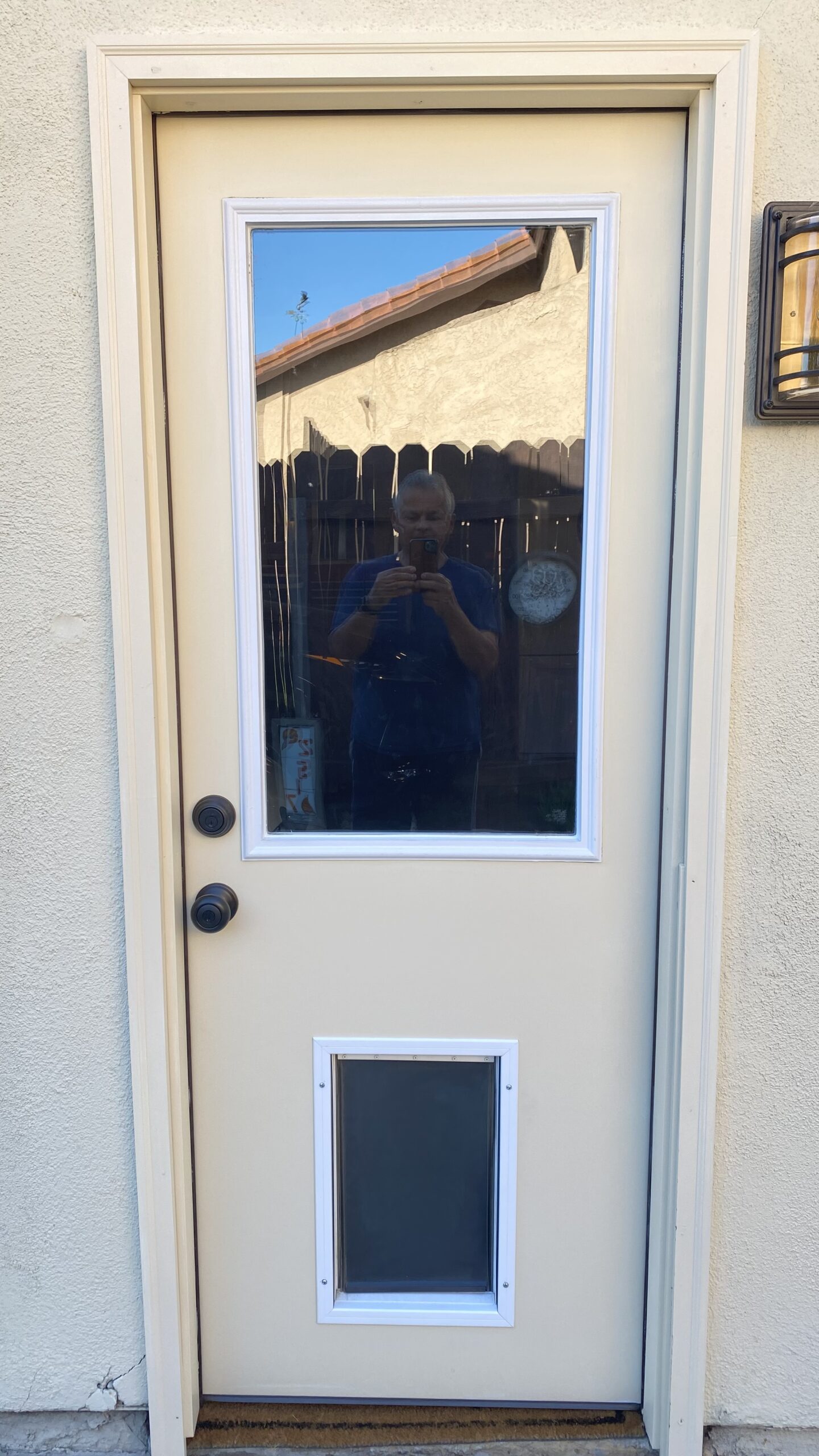 National Door Company ZZ00778L Steel Primed, Left Hand in-Swing, Prehung Front Door, 1/2 Lite Flush, Clear Glass, 36