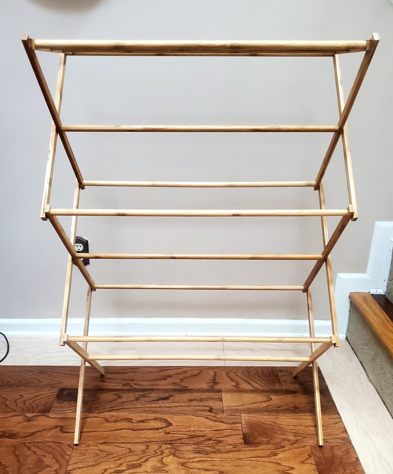 HOME IT Wooden Clothes Drying Rack for Laundry - Collapsible Folding Bamboo Laundry Drying Rack for Drying Clothes - Heavy Duty Pre Assembled customer photo 1