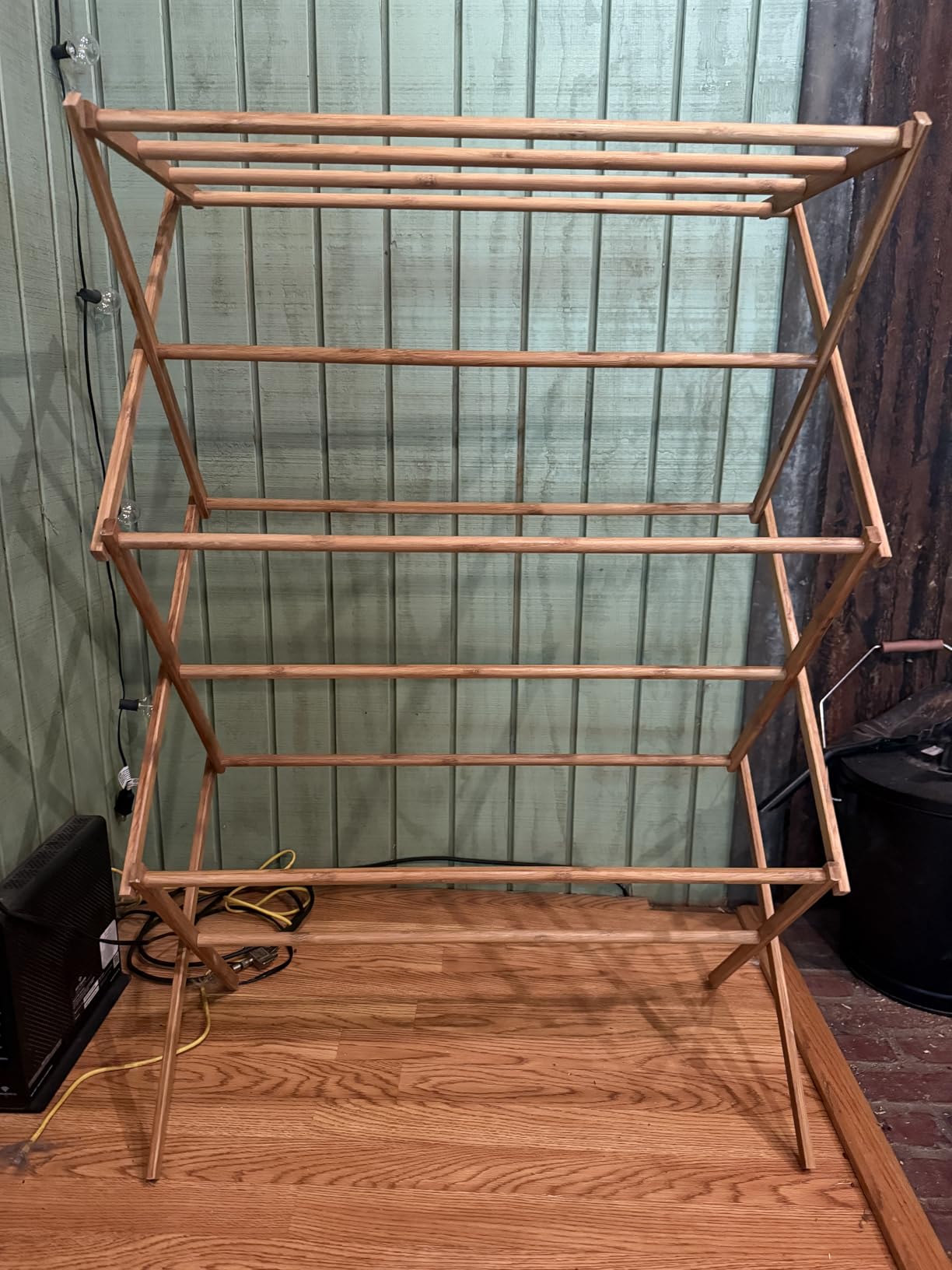HOME IT Wooden Clothes Drying Rack for Laundry - Collapsible Folding Bamboo Laundry Drying Rack for Drying Clothes - Heavy Duty Pre Assembled customer photo 2