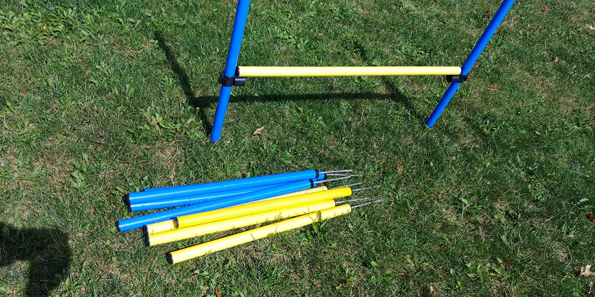 PawHut 4PC Obstacle Dog Agility Training Course Kit Backyard Competitive Equipment- Blue/Yellow customer photo 1