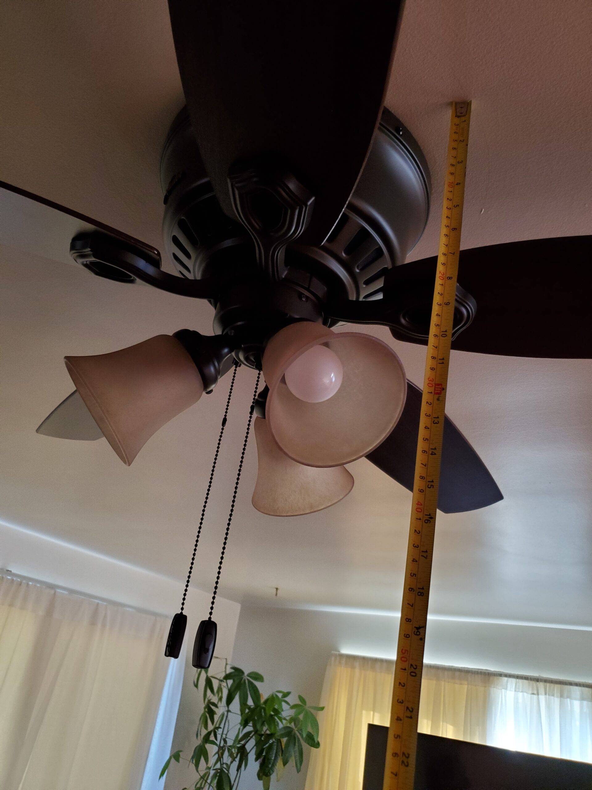Hunter 52 inch Indoor Ceiling Fan with LED Lights - Bronze Ceiling Fan with Pull Chain, Low Profile Mount, 5 Blades - Builder 53327, New Bronze customer photo 2