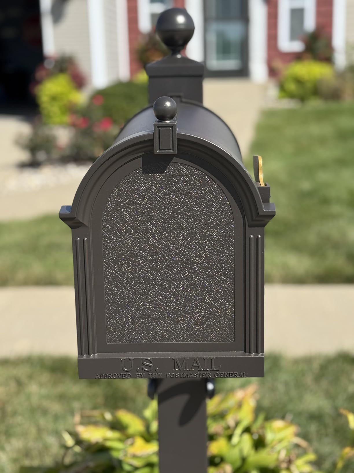 Whitehall Products Deluxe Mailbox Package, Aluminum, French Bronze - Includes Side plaques (Order Form Will be with delivery) customer photo 1