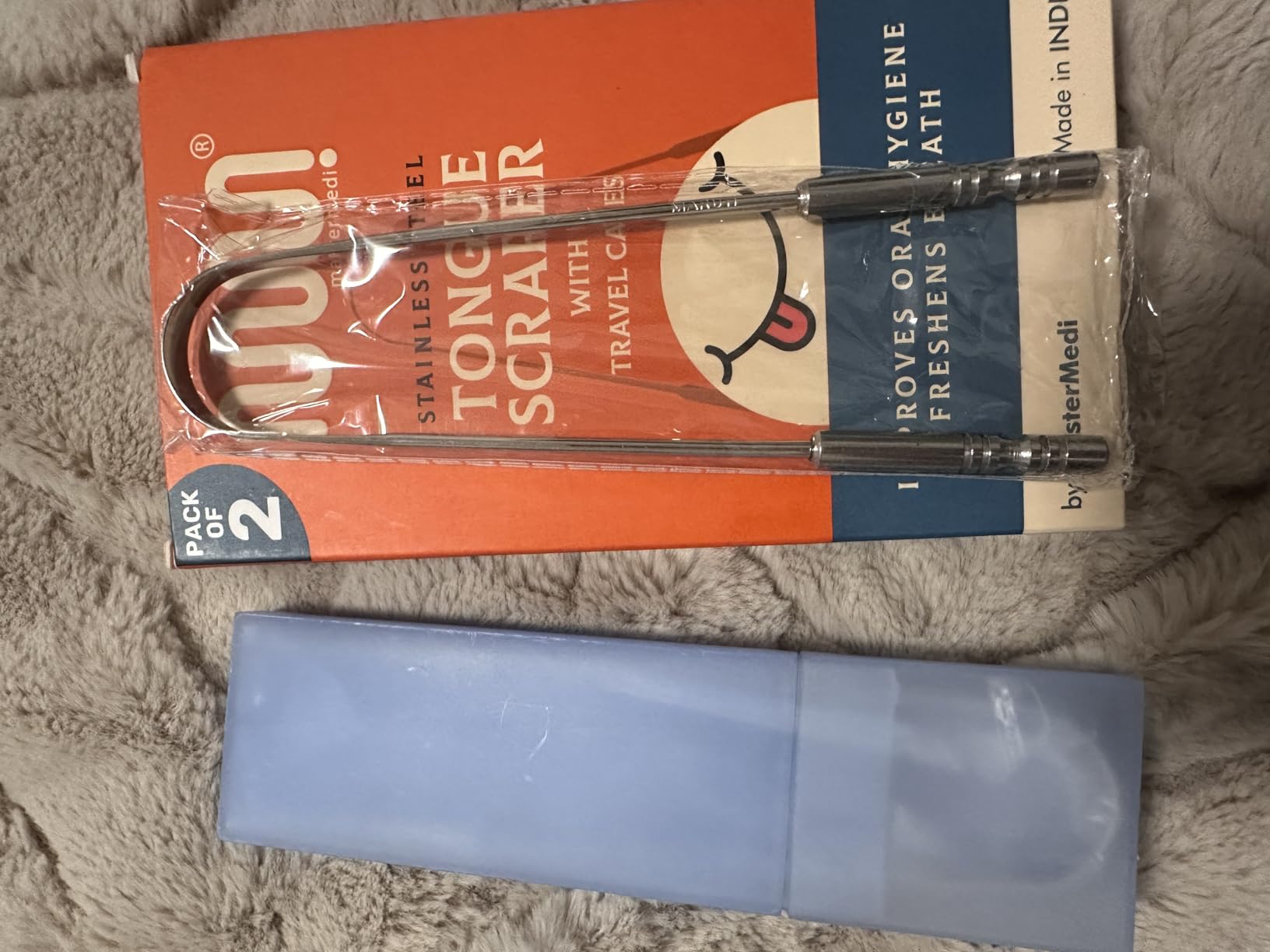 MasterMedi Tongue Scraper for Adults with Multicolor Travel Cases (2 Pack), 100% Stainless Steel, Reduce Bad Breath, Tongue Scrubber, Easy to Use, Tongue Cleaner for Oral Care & Hygiene customer photo 2