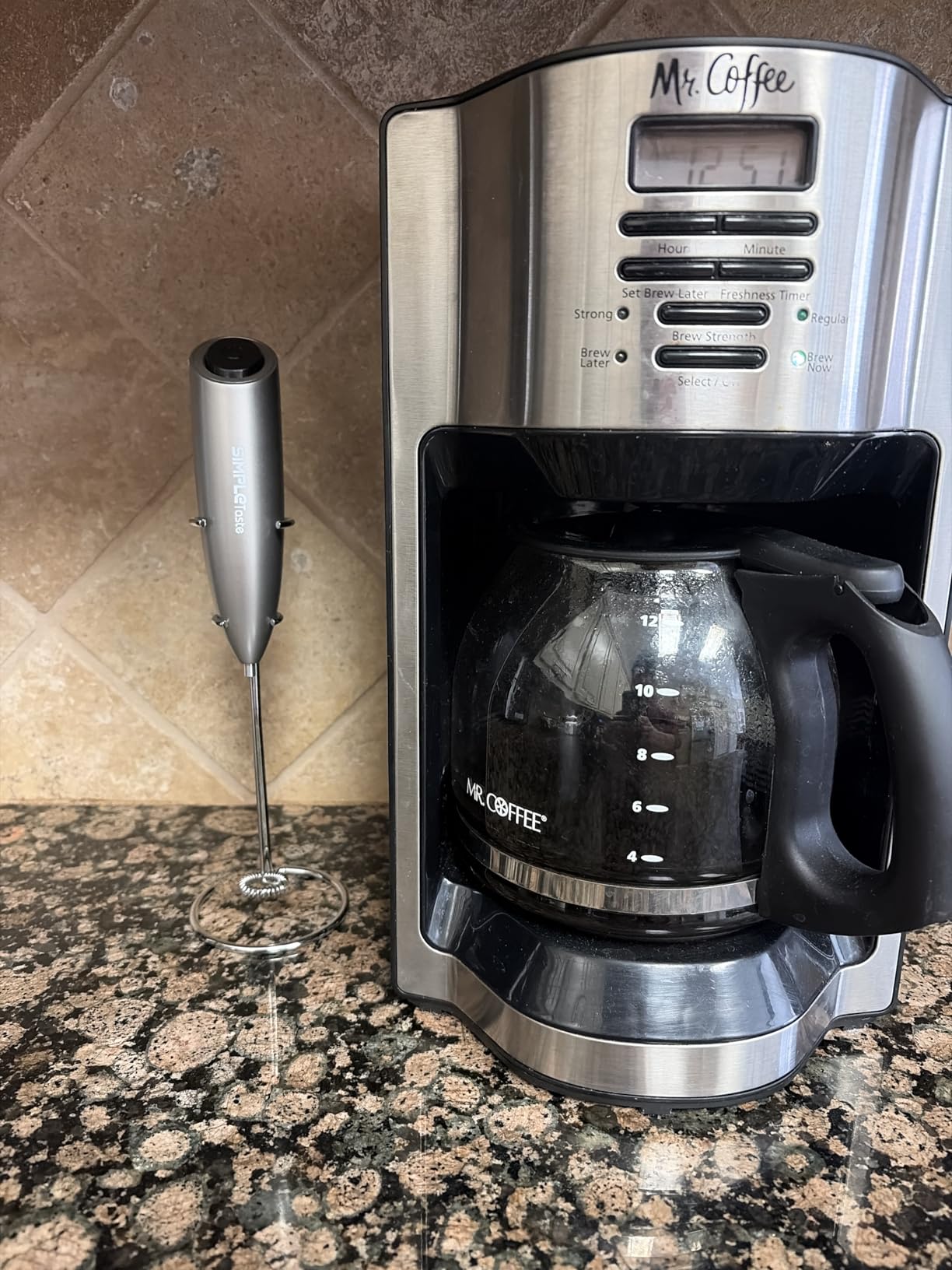 SIMPLETaste Milk Frother Handheld Battery Operated Electric Foam Maker, Drink Mixer with Stainless Steel Whisk and Stand for Cappuccino, Bulletproof Coffee, Latte customer photo 2