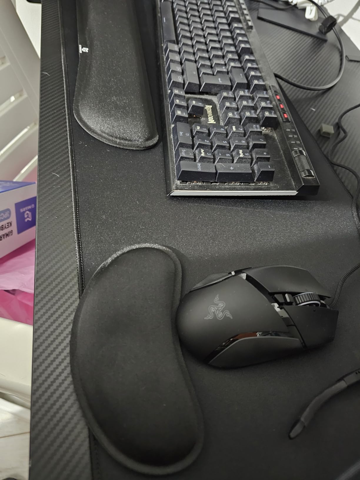 Gimars Upgrade Enlarge Silky and Superfine Fabric Gel Memory Foam Keyboard Wrist Rest Set, Ergonomic Keyboard Mouse Wrist Support for Typing Pain Relief, Comfort for Office, Gaming, Computer, Black customer photo 2