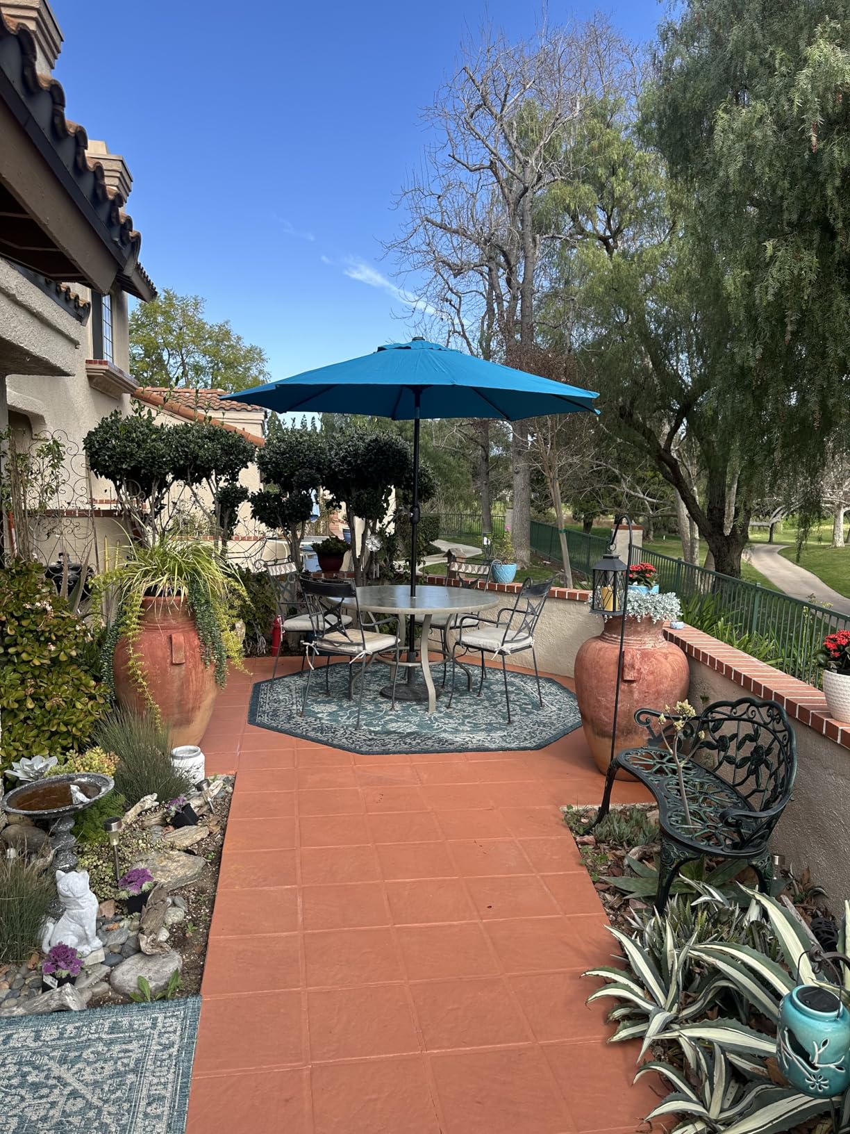 Sunnyglade 9' Patio Umbrella Outdoor Table Umbrella with 8 Sturdy Ribs (Tan) customer photo 1