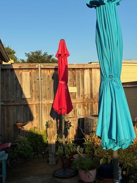 Sunnyglade 9' Patio Umbrella Outdoor Table Umbrella with 8 Sturdy Ribs (Tan) customer photo 2