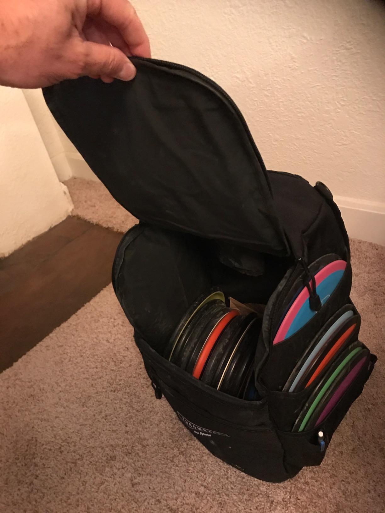 Throwback Sports Insulated Disc Golf Backpack with Cooler for 16+ Frisbees, Water Bottle Holder, Padded Straps, Quick-Access Pockets - Durable Disc Golf Bag for All-Day Comfort customer photo 2