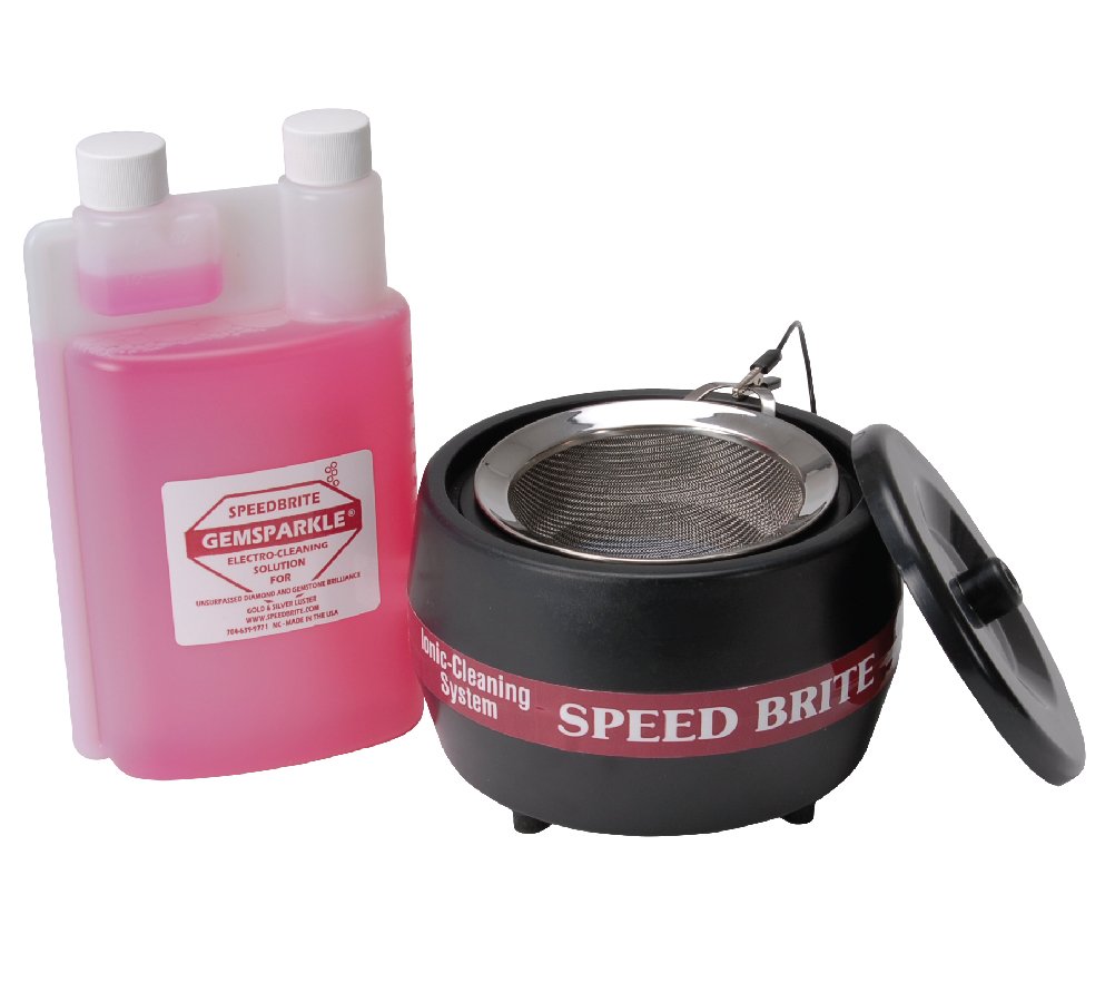 SpeedBrite Turbo Ionic Jewelry Cleaner 200SB, Professional Jewelry Cleaner for Precious Metals and Stones, 12 oz Capacity, Cleans Gold and Silver in Seconds, Includes 32 oz GemSparkle Concentrate customer photo 1