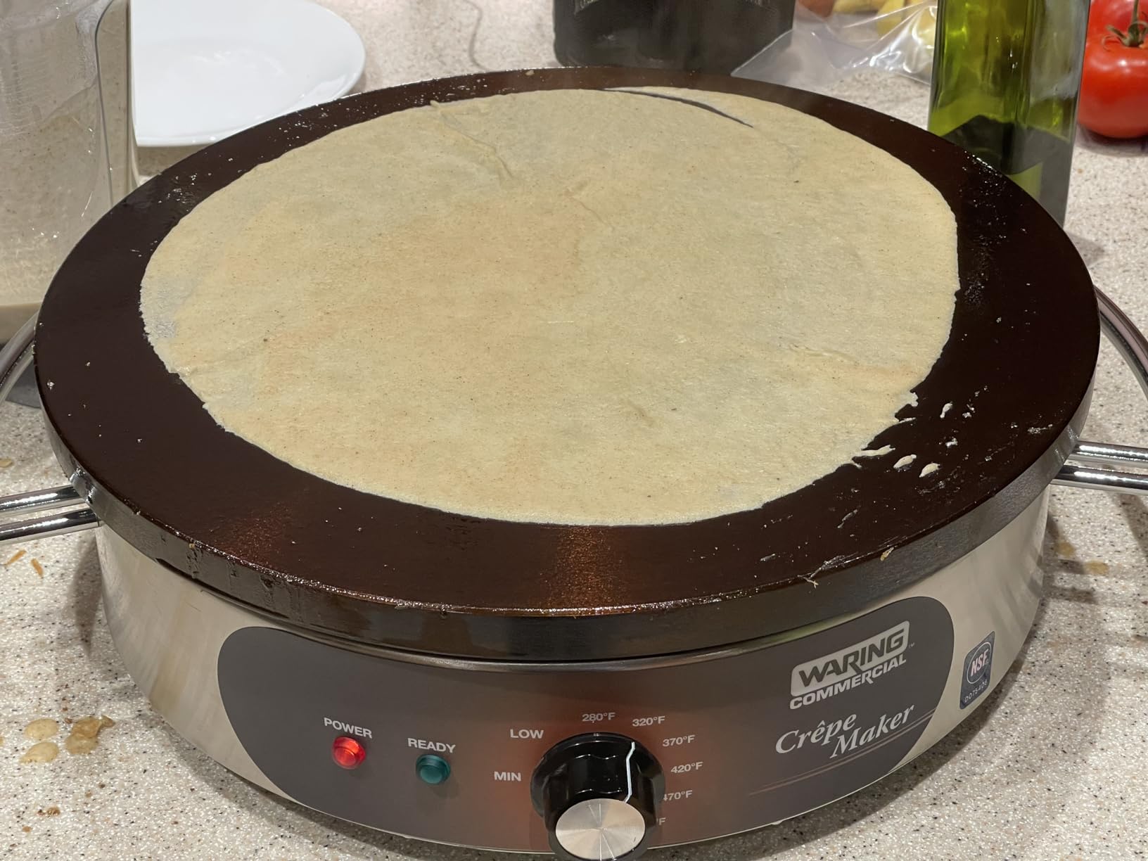 Waring Commercial WSC160X 16-Inch Electric Crepe Maker, Cast Iron Cooking Surface, Stainless Steel Base, Includes Batter Spreader and Spatula, 120V, 1800W, 5-15 Phase Plug customer photo 1