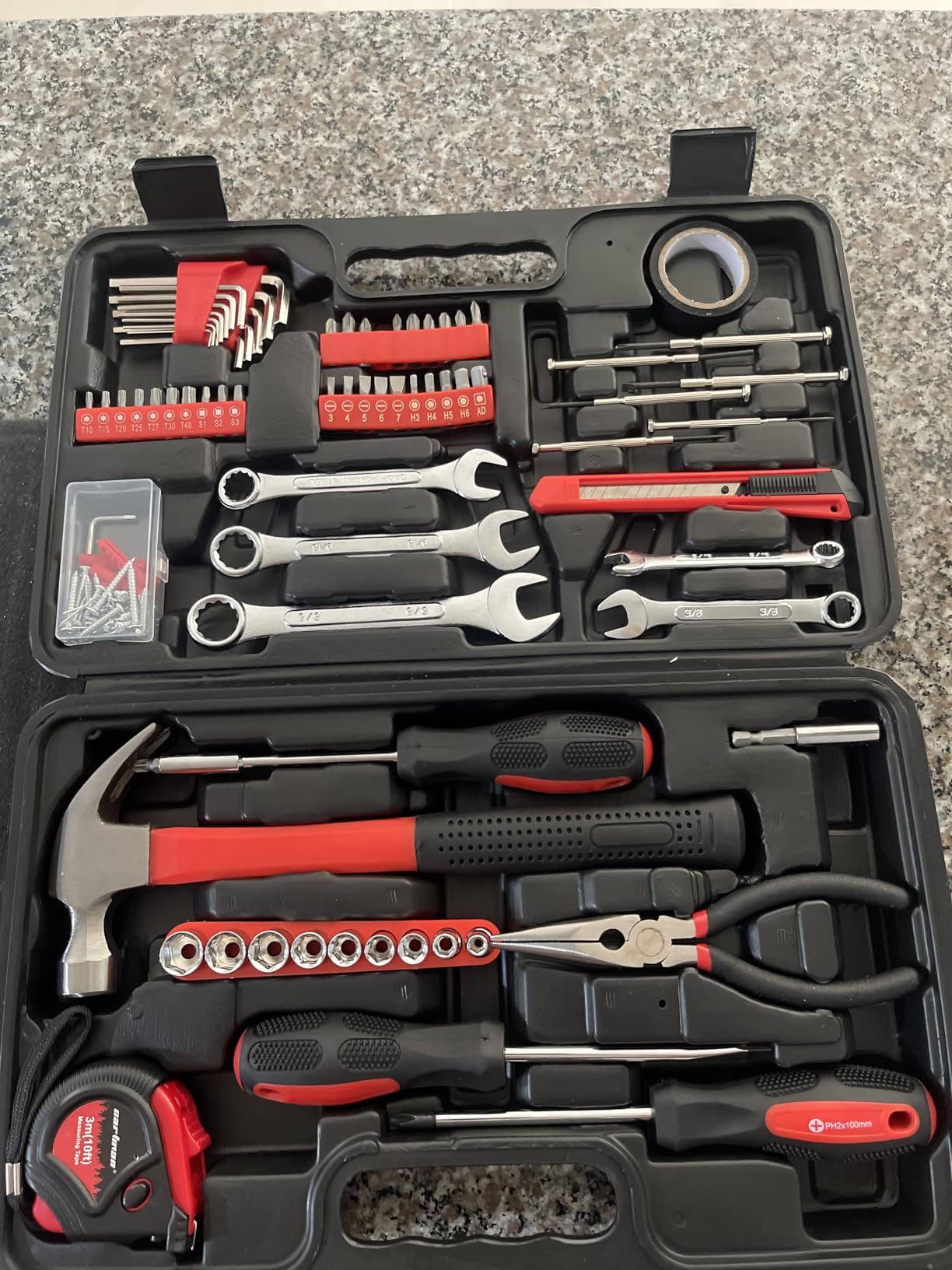 CARTMAN 148-Piece Automotive And Household Tool Set, Red Repair Kit Case customer photo 2