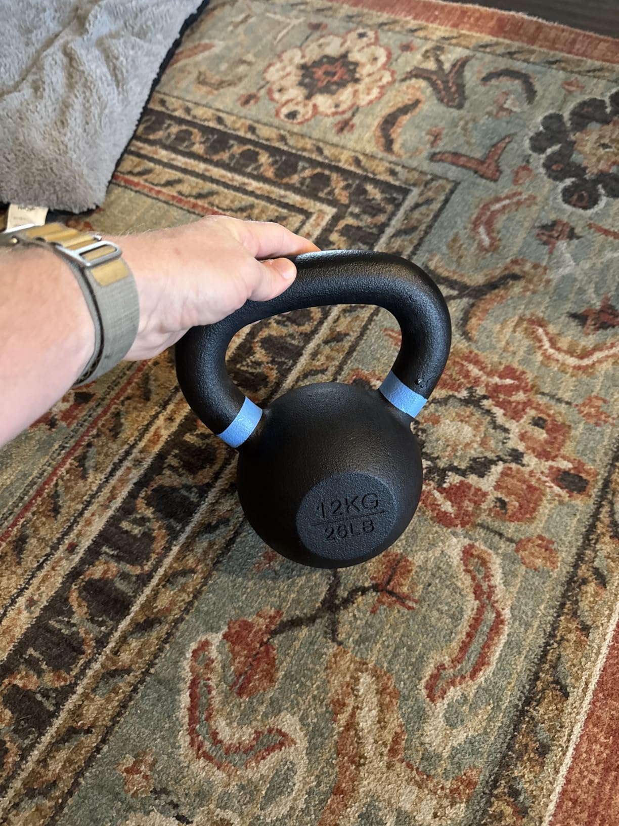 Yes4All Powder Coated Kettlebell, Cast Iron Core Kettlebells with Non-Slip Handle & Flat Bottom for Conditioning, Heavy Duty for Strength Training, 9lb to 71lb - Single & Pair customer photo 2