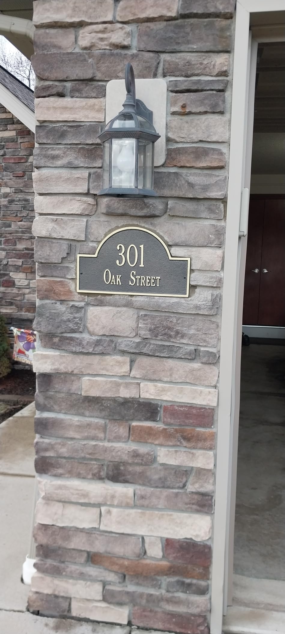 Whitehall™ Personalized Cast Metal Address Plaque with Arch Top. Made in the USA. BEWARE OF IMPORT IMITATIONS. Display Your Address and Street Name. Custom House Number Sign. Wall Mounted Sign. customer photo 2