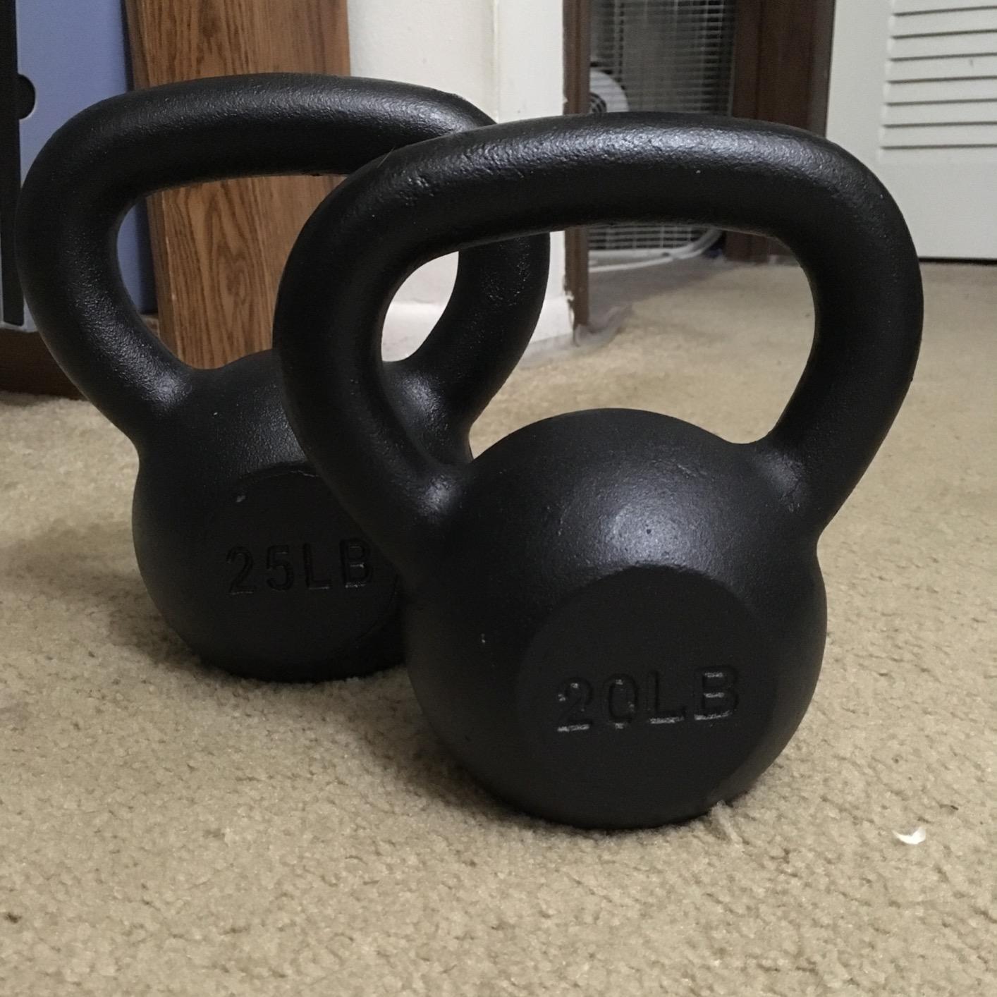 Powder Coated Solid Cast Iron Kettlebell Weights Set 5, 10 15, 20, 25, 30, 35, 40, 45 lbs customer photo 1