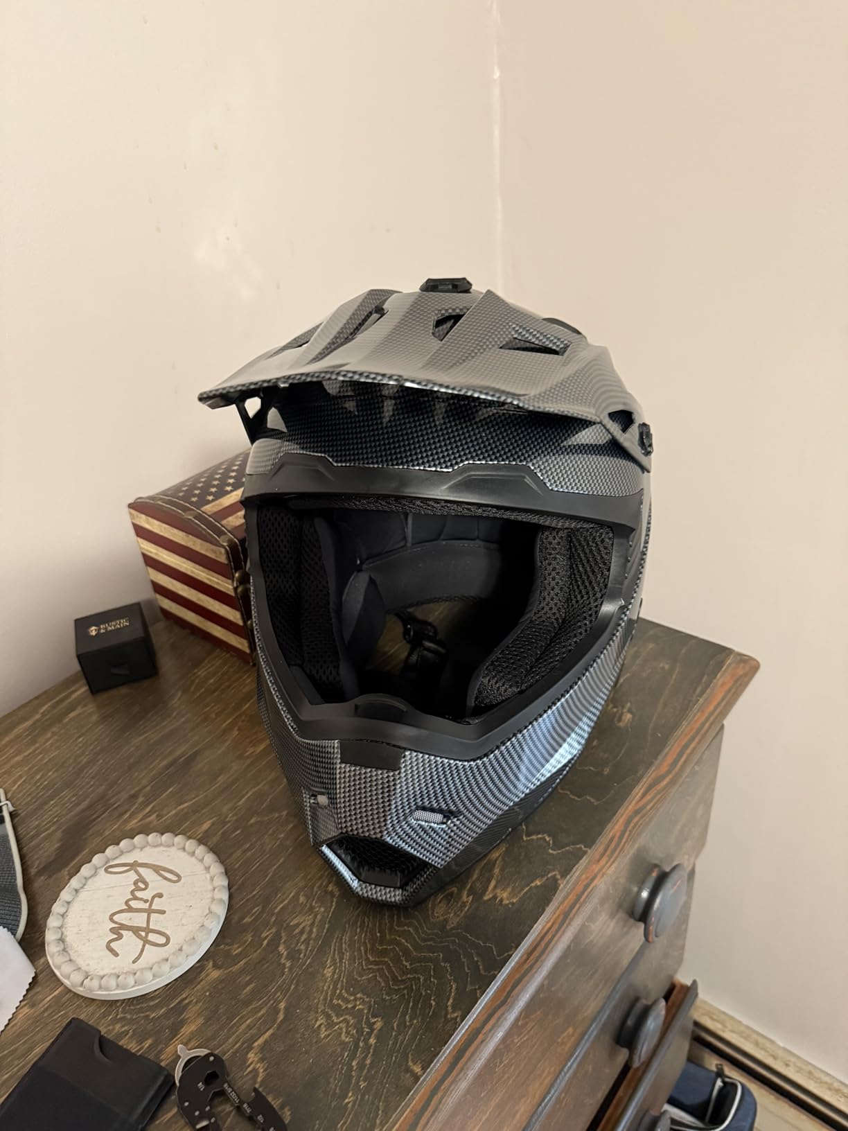 1Storm Adult Motocross Helmet BMX MX ATV Dirt Bike Four Wheeler Quad Motorcycle Full Face Helmet Racing Style: HF801 Matt Black customer photo 2