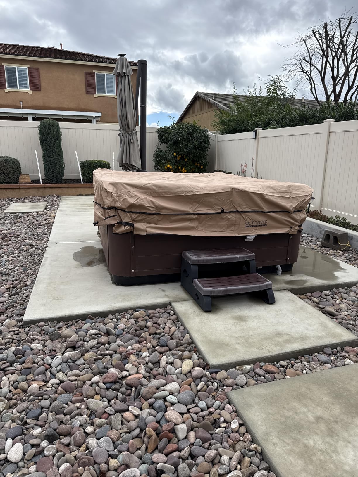 ULTCOVER Waterproof 600D Polyester Square Hot Tub Cover Outdoor SPA Covers 85 x 85 inch customer photo 1