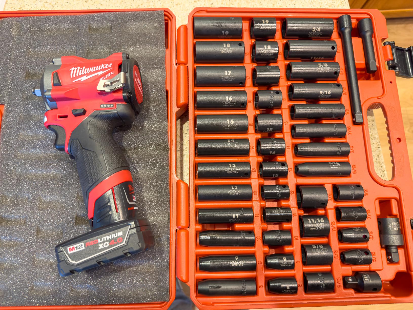 NEIKO 02440A 3/8-Inch-Drive Impact Socket Set, SAE and Metric, 44 Pieces customer photo 1