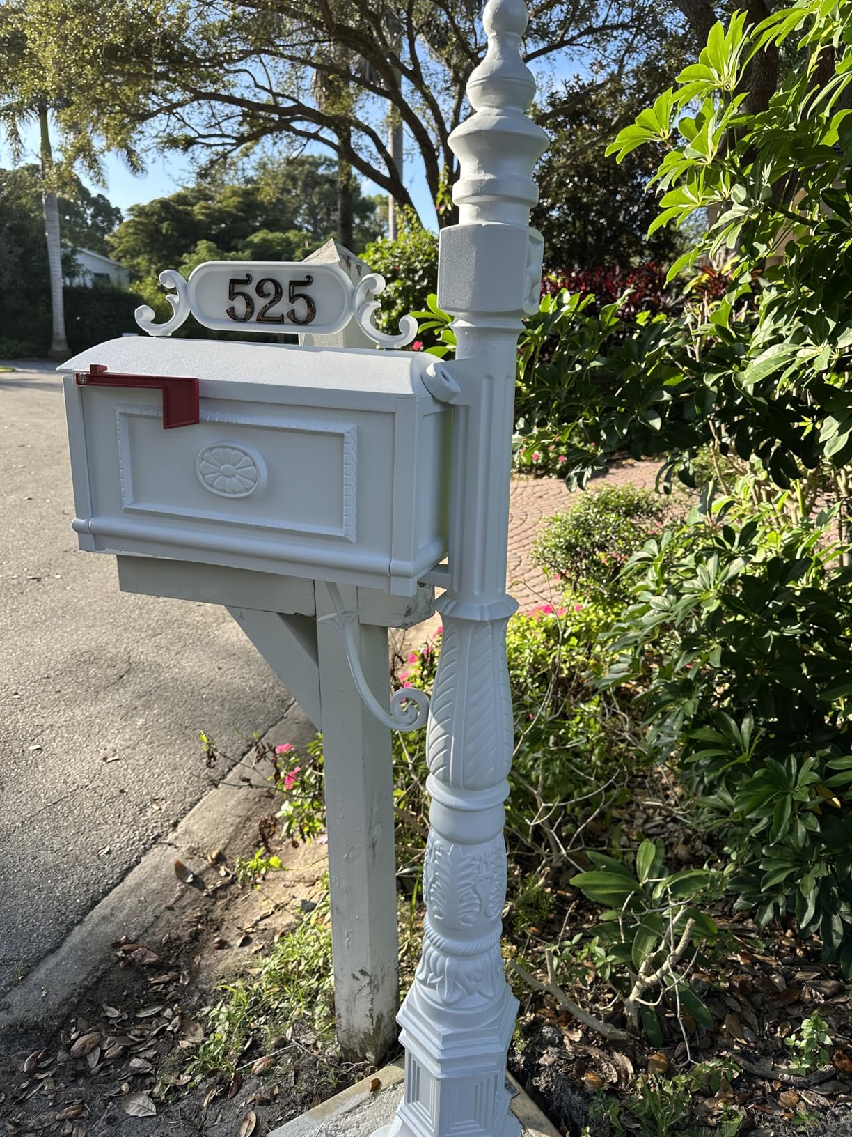 Polar Aurora Barcelona Decorative Post Mailbox Combination Stratford Heavy Duty Postal Mail Box Cast Aluminum(Black) customer photo 1