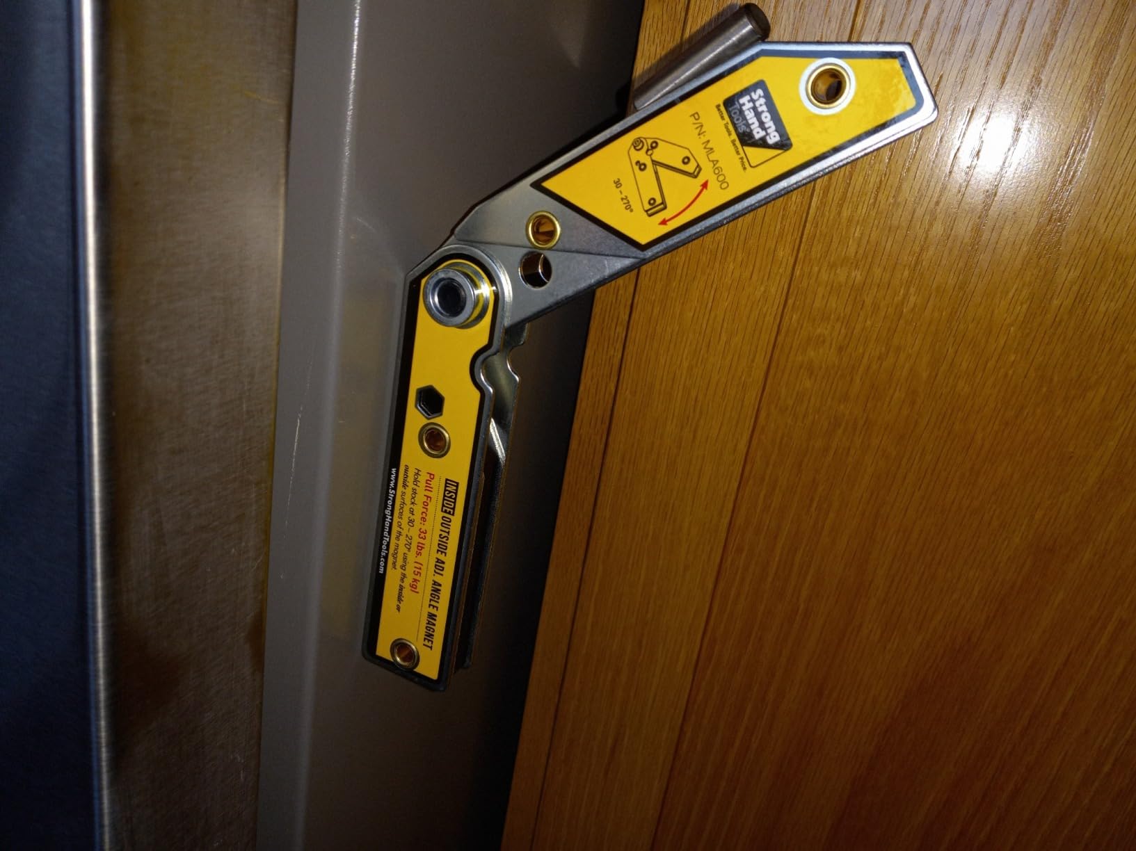 Strong Hand Tools Adjustable Angle Magnetic Square, Angle 30°-270°, Inside/Outside Magnets, Angle Setting Pin, Mag. Pull Force 26 lbs, Welding Square customer photo 1