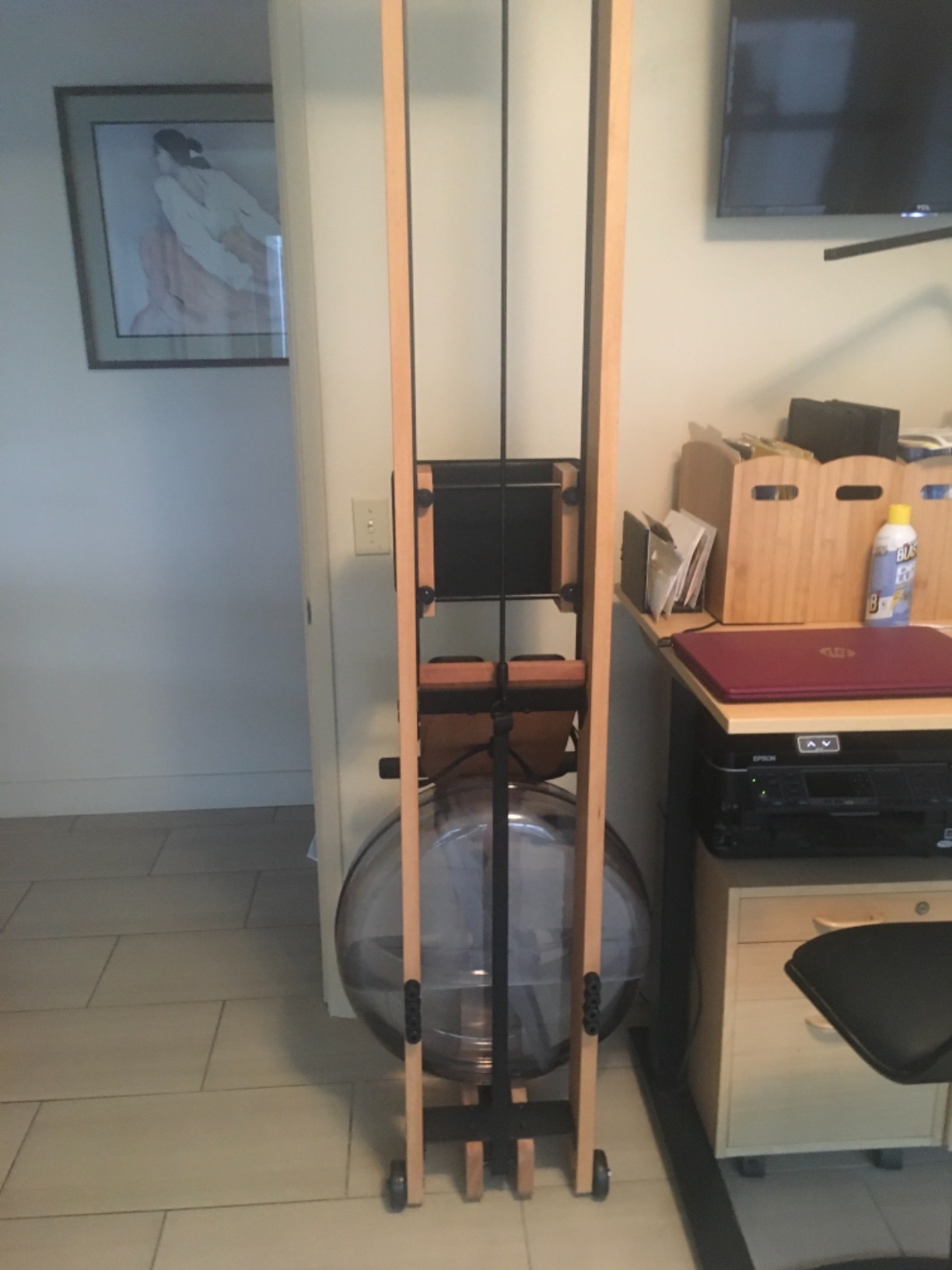 Beech Wood Natural Rowing Machine with S4 Monitor customer photo 1