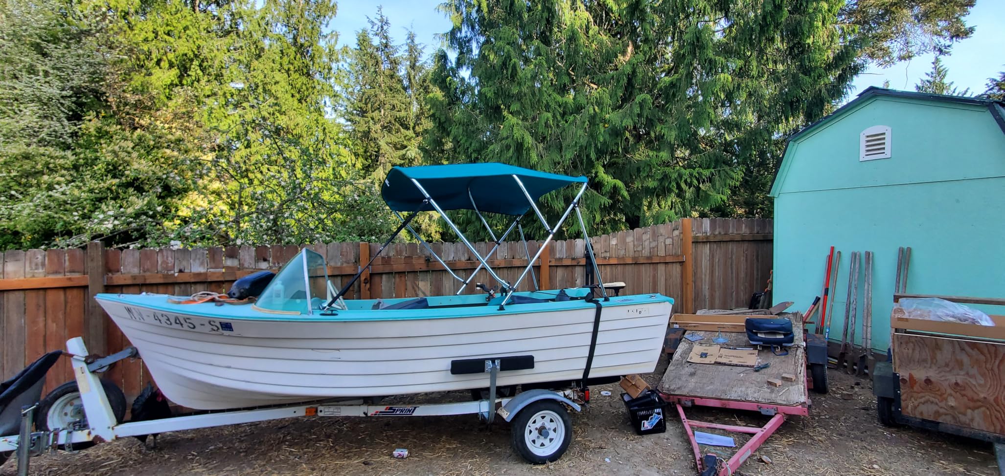 Seamander Bimini Top for Boats,3-4 Bow 13 Different Size 10 Optional Colors Available,Includes Bimini Top Hardwares and Storage Boot Cover,1