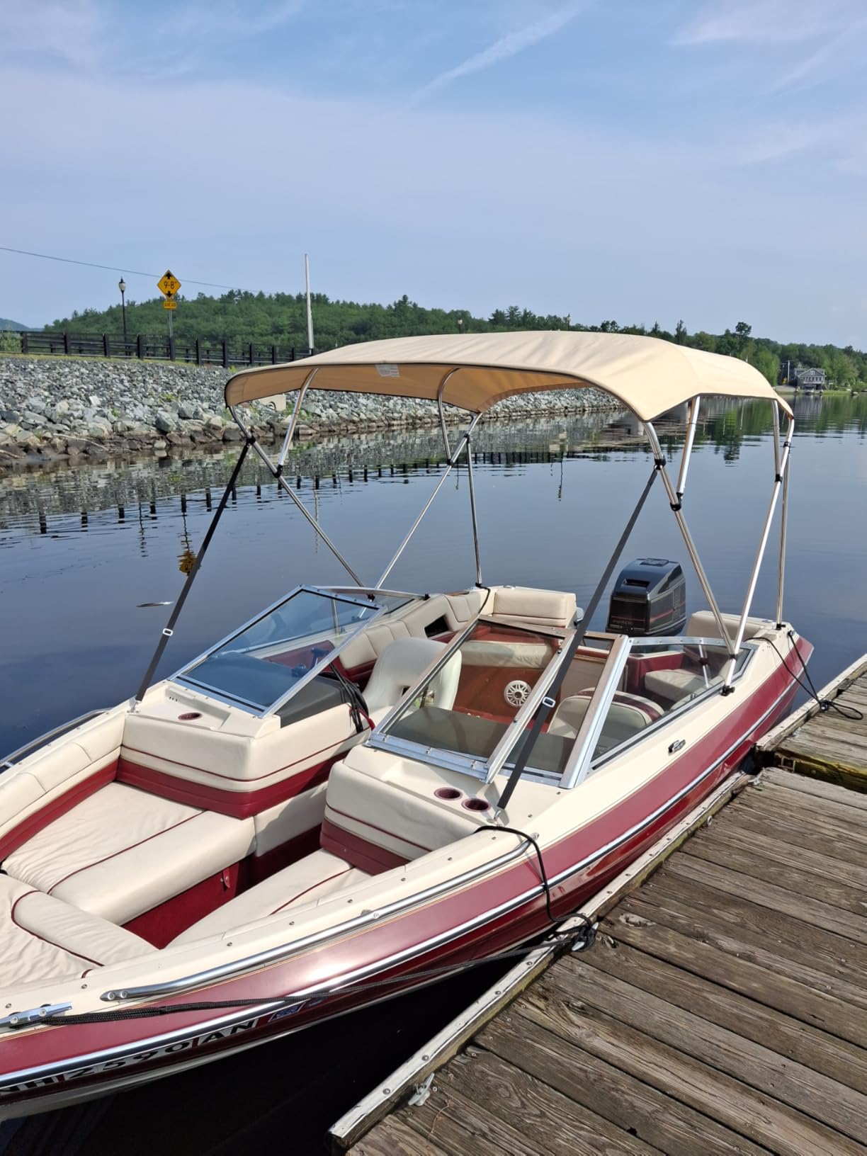 Seamander Bimini Top for Boats,3-4 Bow 13 Different Size 10 Optional Colors Available,Includes Bimini Top Hardwares and Storage Boot Cover,1