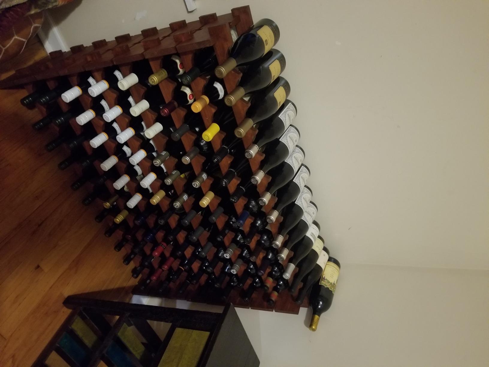 Smartxchoices 96 Bottle Modular Wine Rack Freestanding Floor Wine Holder, Stackable Wine Storage Rack Display Shelves, Solid Wood - Wobble-Free (96 Bottles) customer photo 1