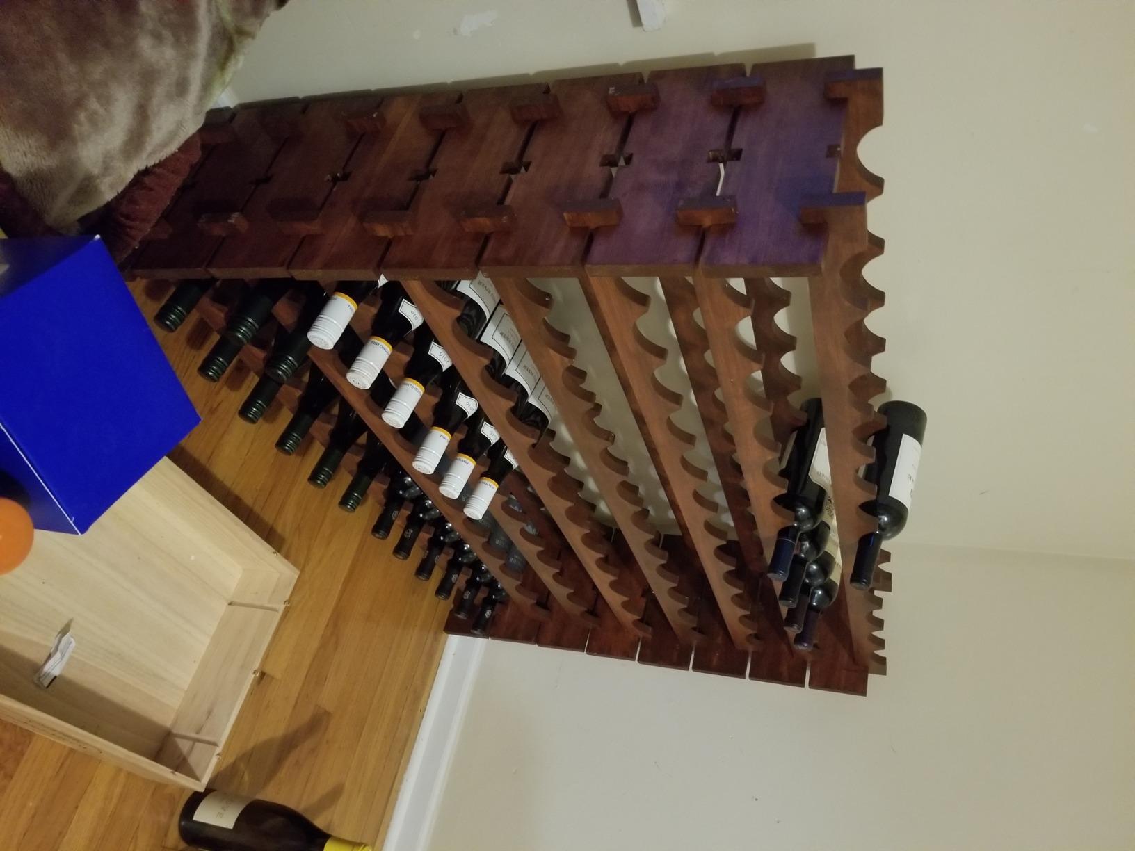 Smartxchoices 96 Bottle Modular Wine Rack Freestanding Floor Wine Holder, Stackable Wine Storage Rack Display Shelves, Solid Wood - Wobble-Free (96 Bottles) customer photo 2