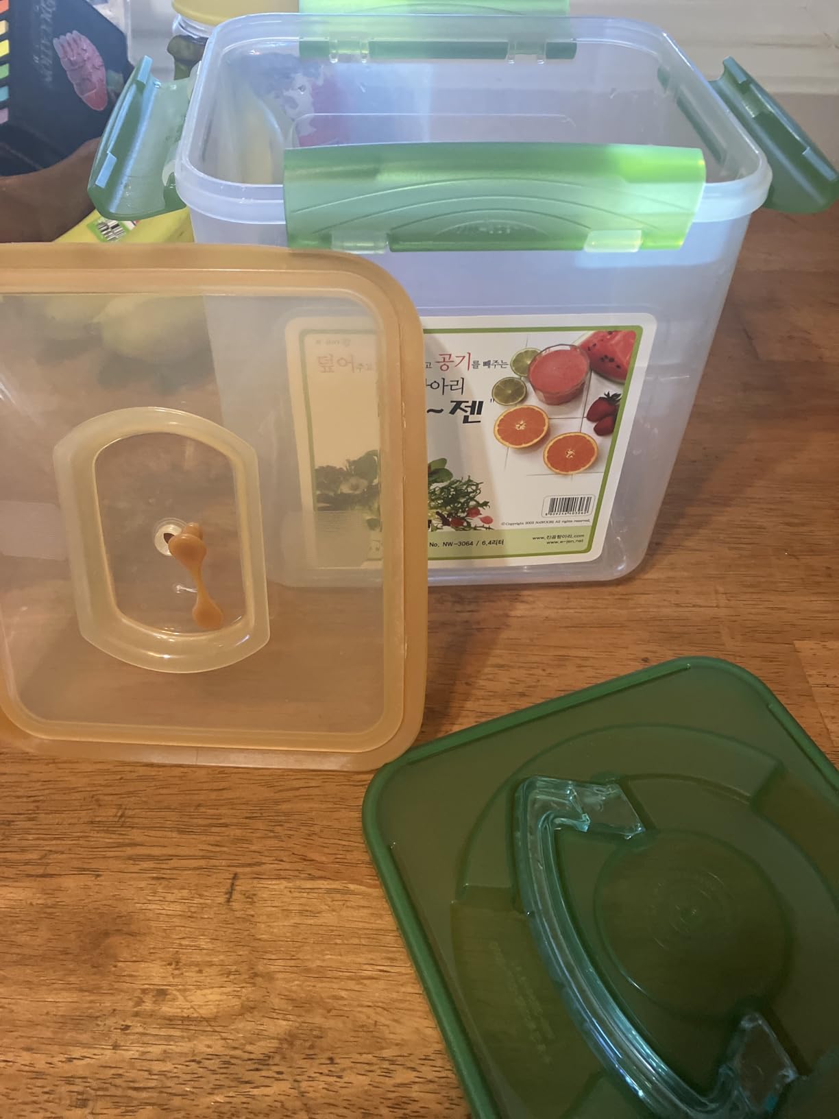 e-jen Premium Kimchi, Sauerkraut Container Probiotic Fermentation with Inner Vacuum Lid (Earthenware Brown, 2.9 gal/ 11L) customer photo 2