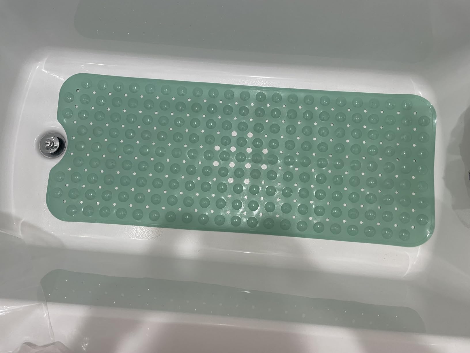 YINENN Bath and Shower Safety Mats 40x16 inch, Non Slip with Suction Cups for Bathroom Stall and Tub Floor, Extra Large and Machine Washable, Drain Holes Keep Bathtub Clean, Clear customer photo 1