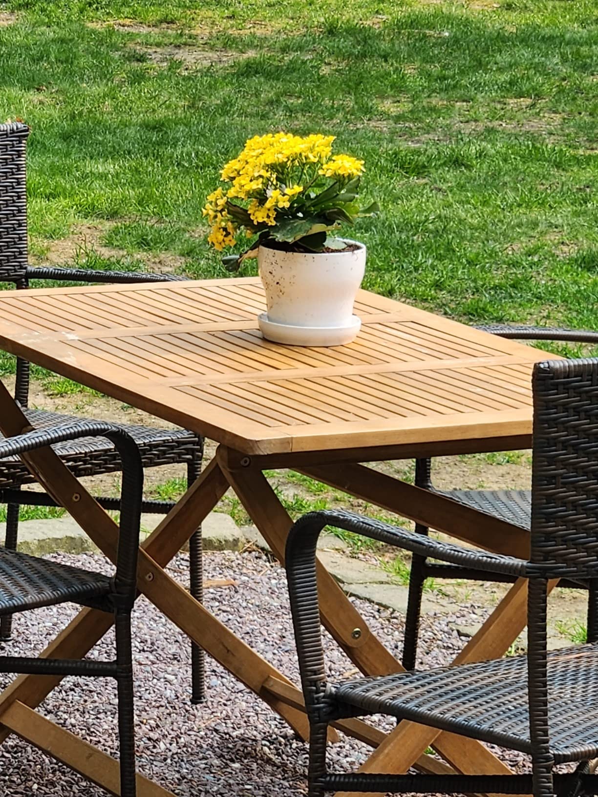Christopher Knight Home Positano Outdoor Acacia Wood Foldable Dining Table, Natural Stained customer photo 1