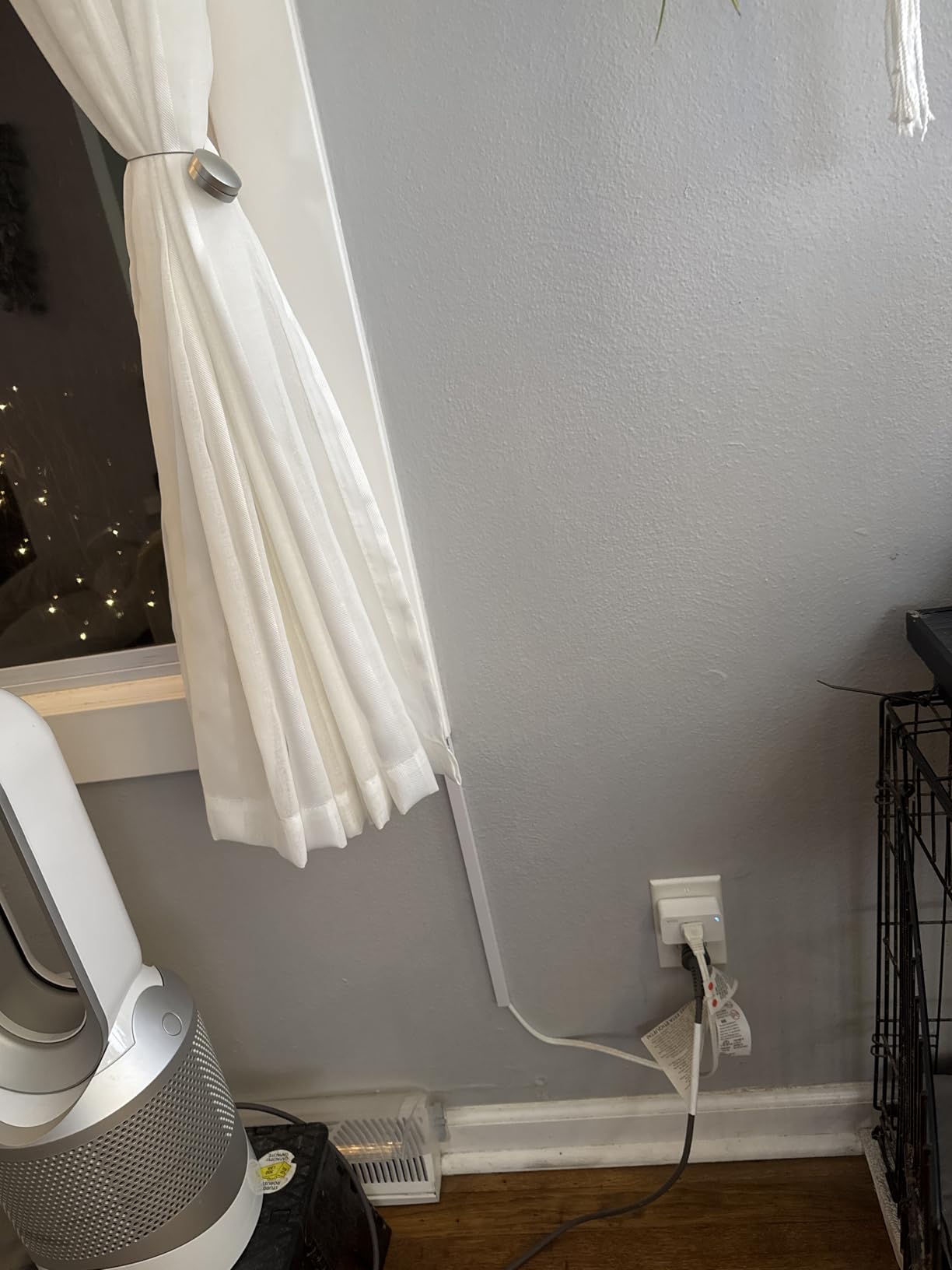 Yecaye Cord Hider, 113in One-Cord Cable Concealer, Cord Covers for Wires on Wall, Easy Install Cable Management Kit for 2 Small Wires, Cables Raceway Home Office, W0.59in H0.4in, White customer photo 1