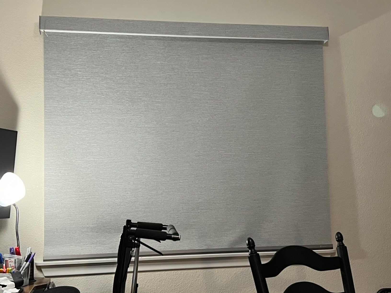 Yoolax Motorized Blinds with Remote, 100% Blackout Smart Roller Shades Work with Alexa, Google, Apple Home, Custom Automatic Shades with Voice Control for Bedroom Office (Linen Beige) customer photo 1