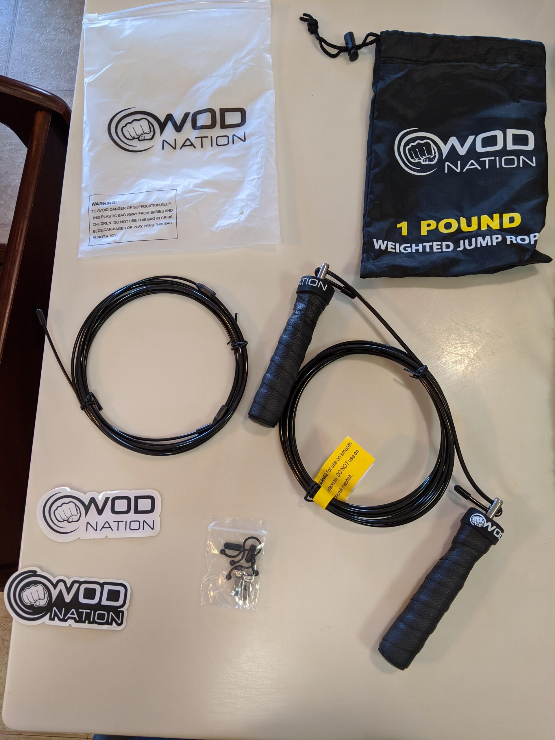 WOD Nation Weighted Jump Rope for Women & Men - 1 Pound (1LB) Adjustable Heavy Speed Jump Rope Handles with Removable Weights customer photo 2