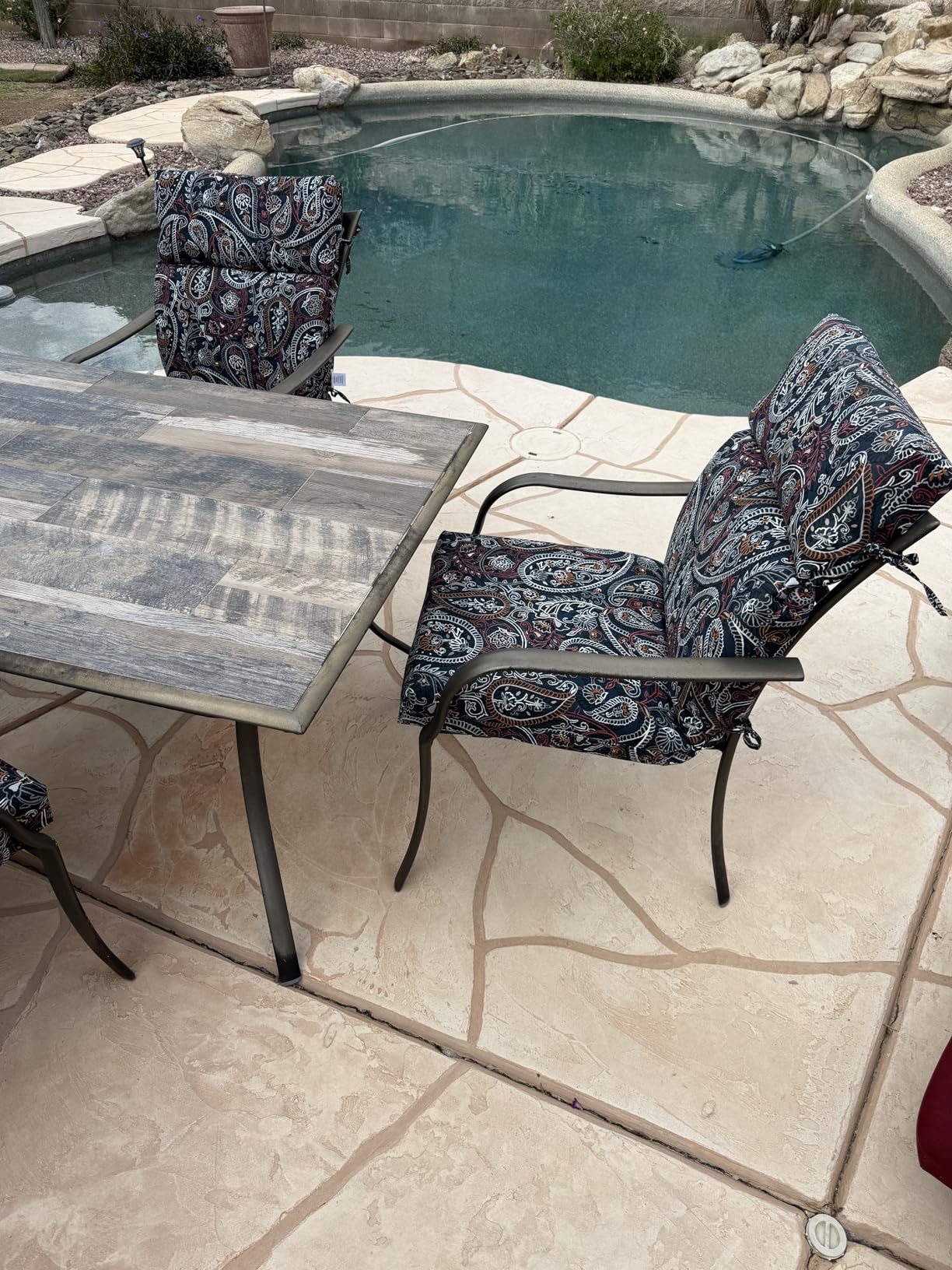 Arden Outdoor Chair Cushion, 21 x 20, Rain-Proof, Fade Resistant, Sapphire Blue Leala customer photo 1