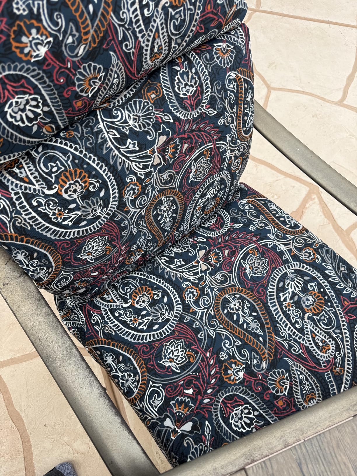Arden Outdoor Chair Cushion, 21 x 20, Rain-Proof, Fade Resistant, Sapphire Blue Leala customer photo 2