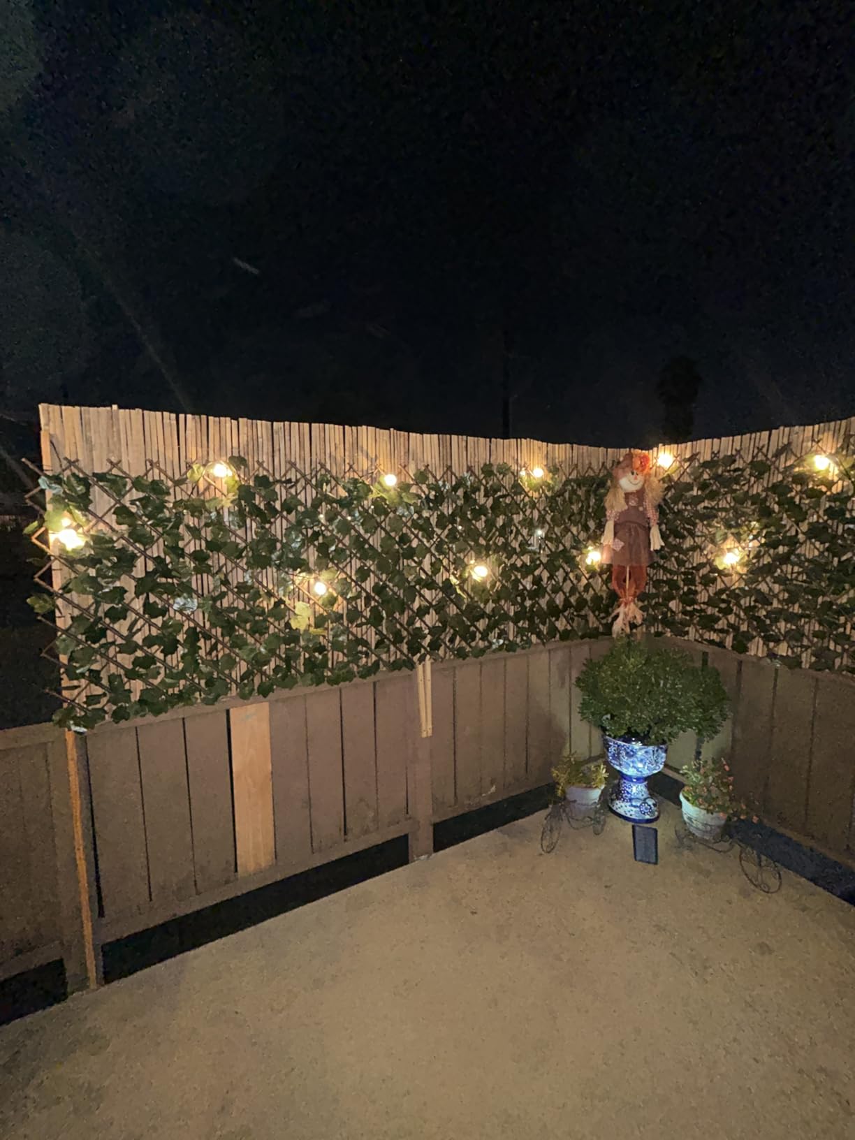 Expandable Fence Privacy Screen for Balcony Patio Outdoor, Decorative Faux Ivy Fencing Panel, Artificial Hedges (Single Sided Leaves) customer photo 1
