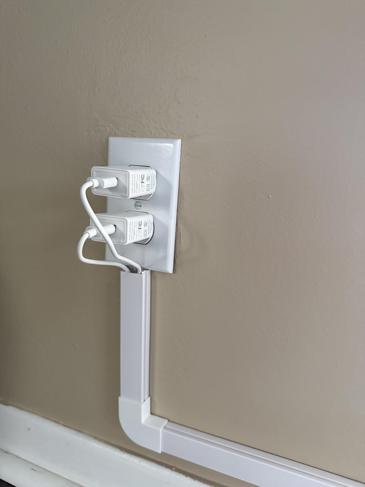 Delamu Cord Hider, 157in Wire Covers for Cords on Wall, Premium Cable Hider Cord Covers for Wires, Cable Management Wire Hiders for TV, Cable Raceway Kit, W0.95 H0.55in, White customer photo 1