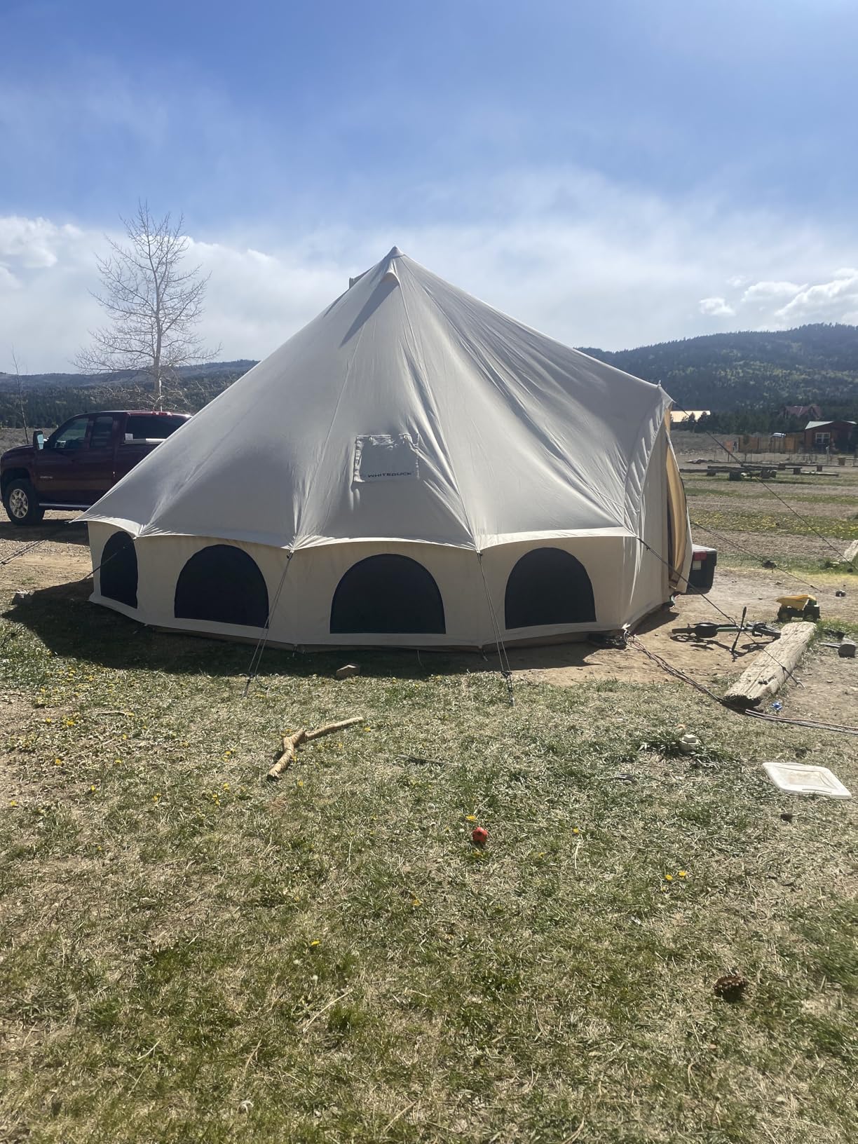 WHITEDUCK Avalon Canvas Bell Tent - Luxury All Season Tent for Camping & Glamping Made from Premium & Breathable 100% Cotton Canvas w/Stove Jack, Mesh customer photo 2