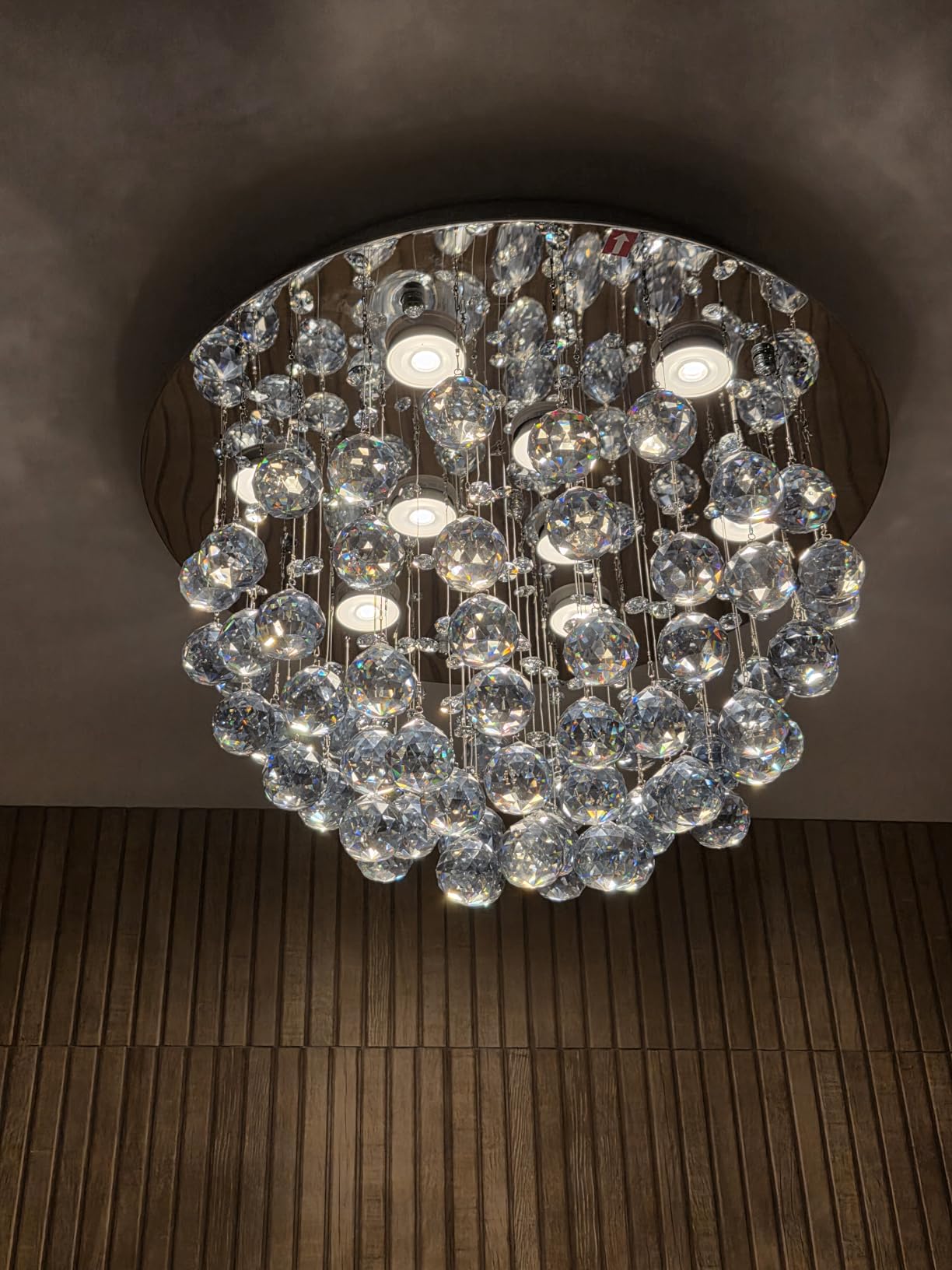 Saint Mossi 12-Lights Modern Chandelier K9 Crystal Light Fixture, Modern Flush Mount Ceiling Light Fixtures Raindrop Chandelier for Bedroom, Dining Room, Living Room, H16 x D28 customer photo 2
