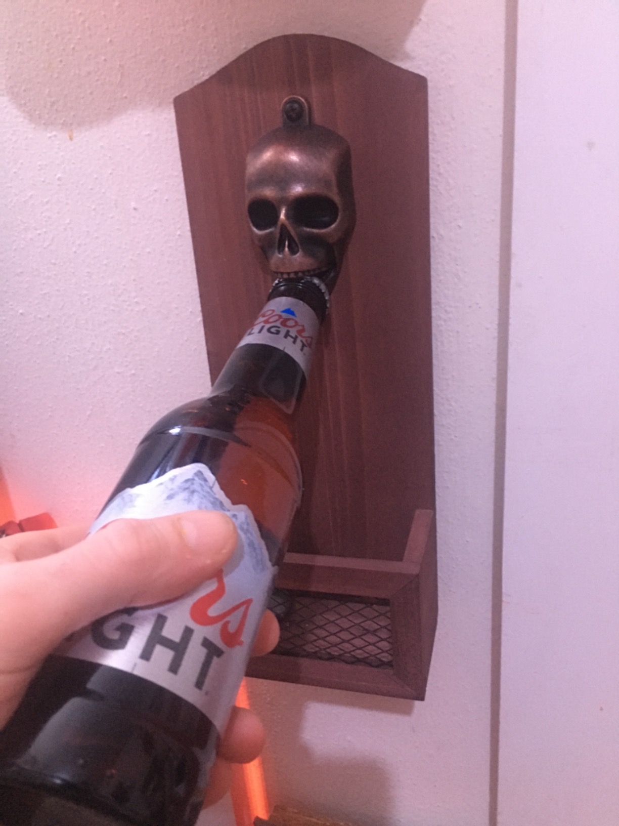 Bottle Opener with Cap Collector Catcher,Vintage Wooden Wall Mounted Bottle Opener,Ideal Gift for Men and Beer Lovers customer photo 2