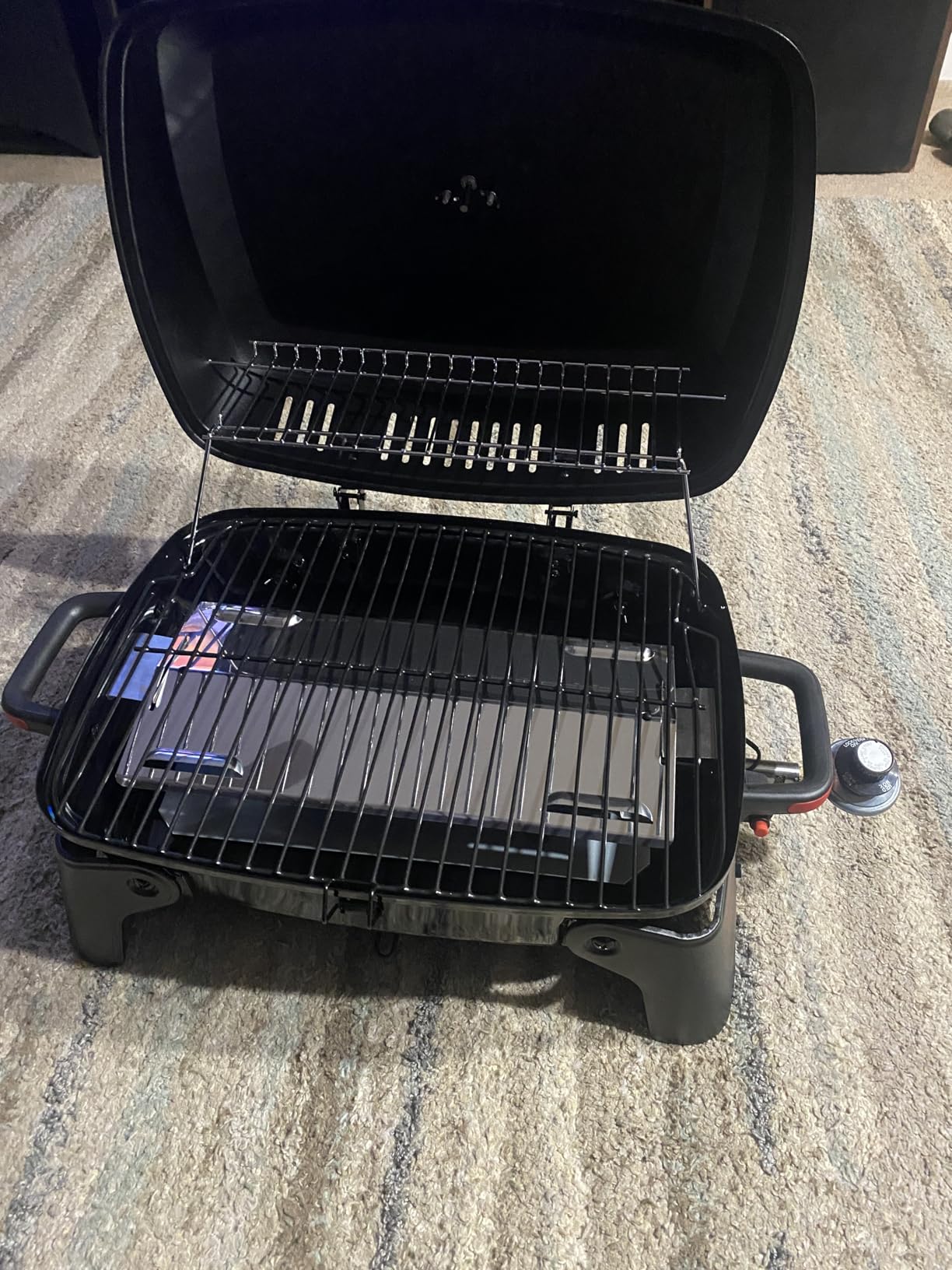 Megamaster Tabletop 1 Burner Gas Grill, Foldable Legs with Warming Rack | Offers 11000 BTU, Built-In Thermometer, Push Ignition, 360 Sq In Cooking Space, Uses 1 Lb Propane, For Camping & Tailgating customer photo 1