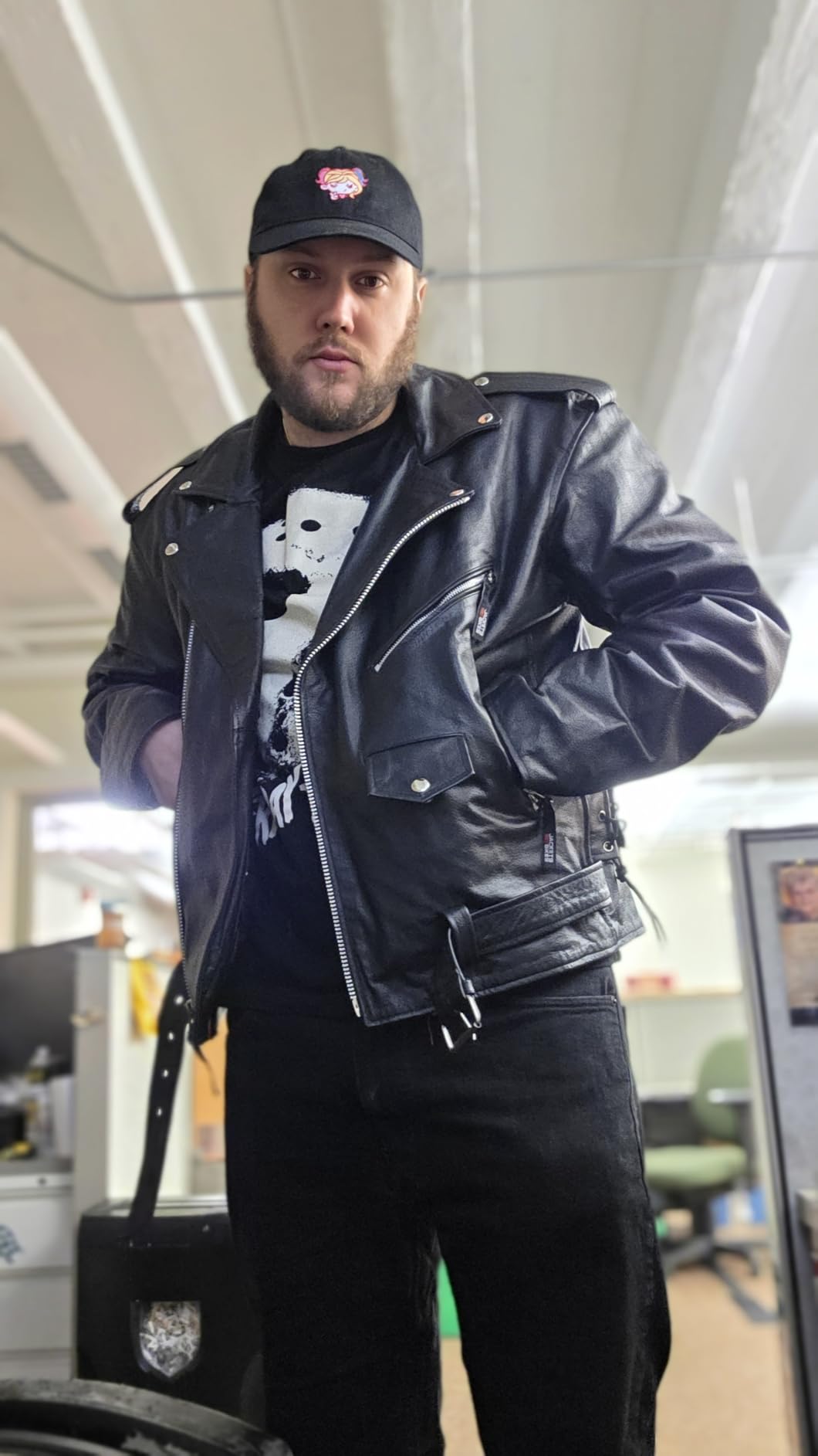 ICONIC Motorcycle Jacket for Men, Premium Buffalo Leather, Insulated Liner, Classic Side Laces, Cruiser Biker customer photo 1