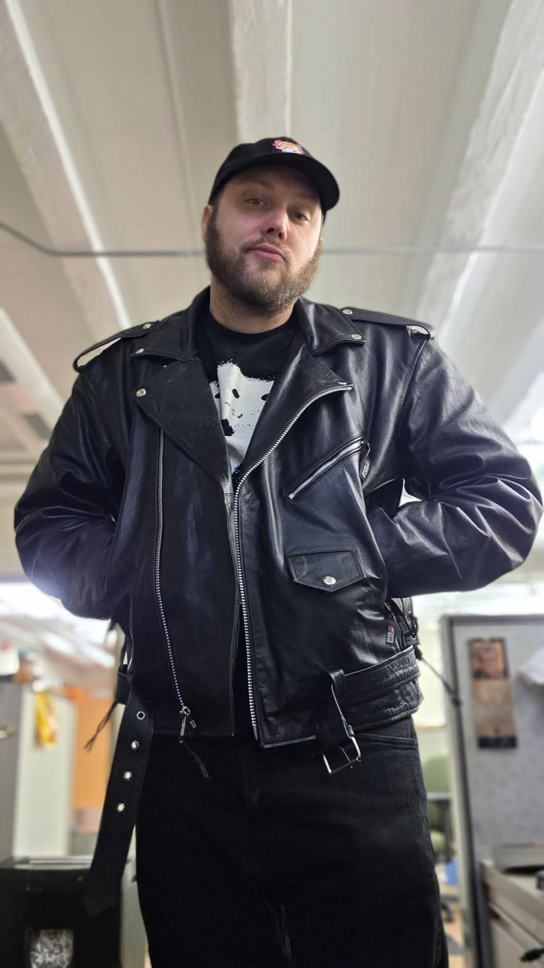 ICONIC Motorcycle Jacket for Men, Premium Buffalo Leather, Insulated Liner, Classic Side Laces, Cruiser Biker customer photo 2