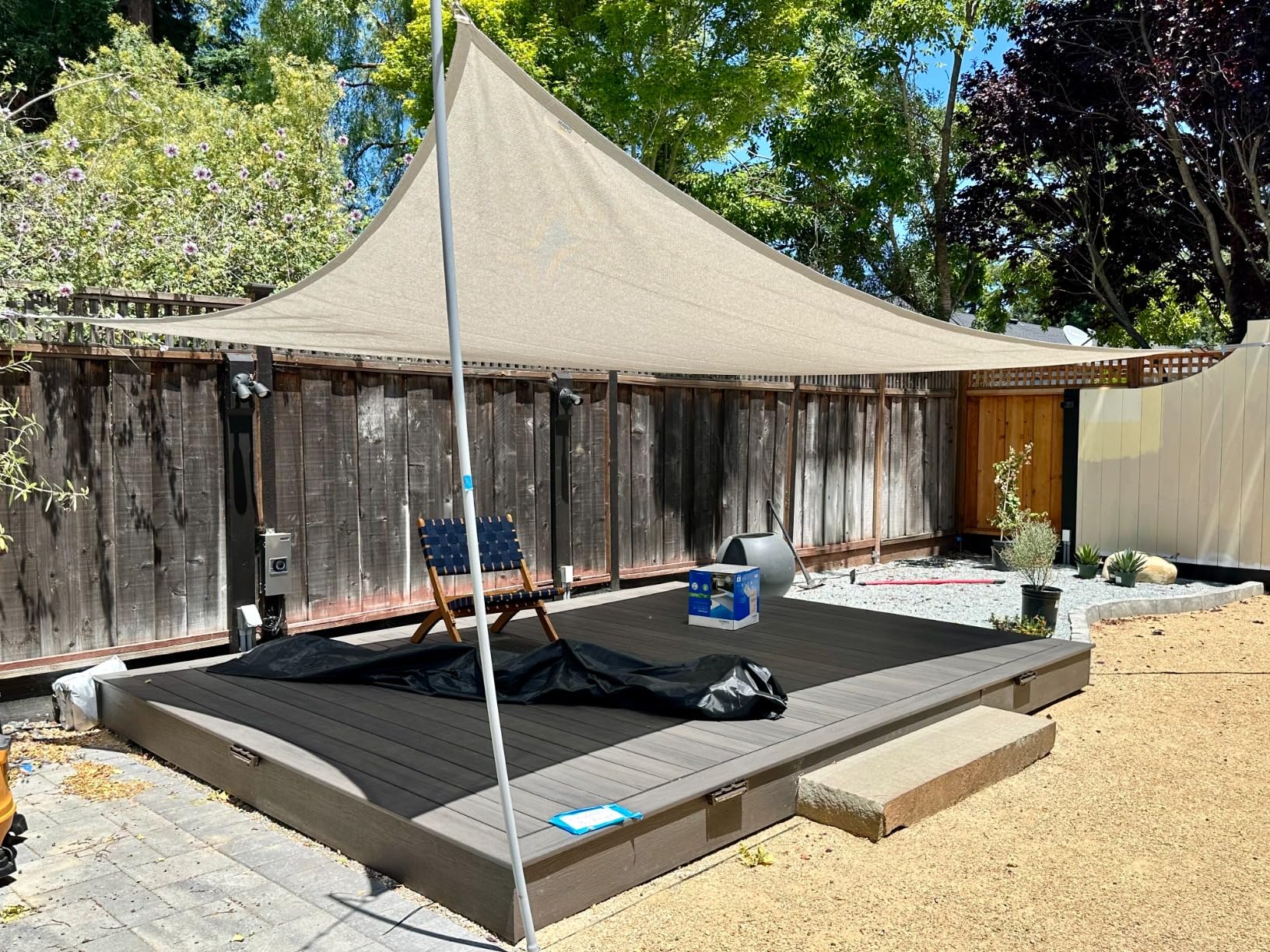 Coolaroo Premium Shade Sail Kit - 95% UV Block Commercial-Grade Luxe Matte Finish Sun Shade with Stainless Steel Hardware for Permanent Outdoor Covearage, 16ft 5in x 9ft 11in Rectangle, Slate customer photo 2