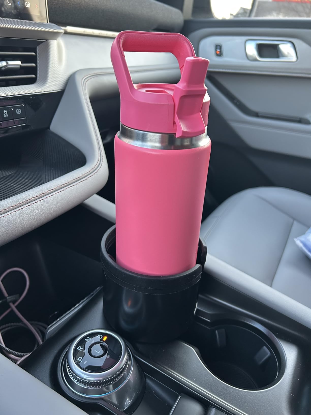 Seven Sparta Car Cup Holder Expander with Adjustable Base, Compatible with Hydro Flasks 32/40 Ounce, Compatible with Yeti Ramblers 20/26/30 Ounce, Other Bottles in 3.4