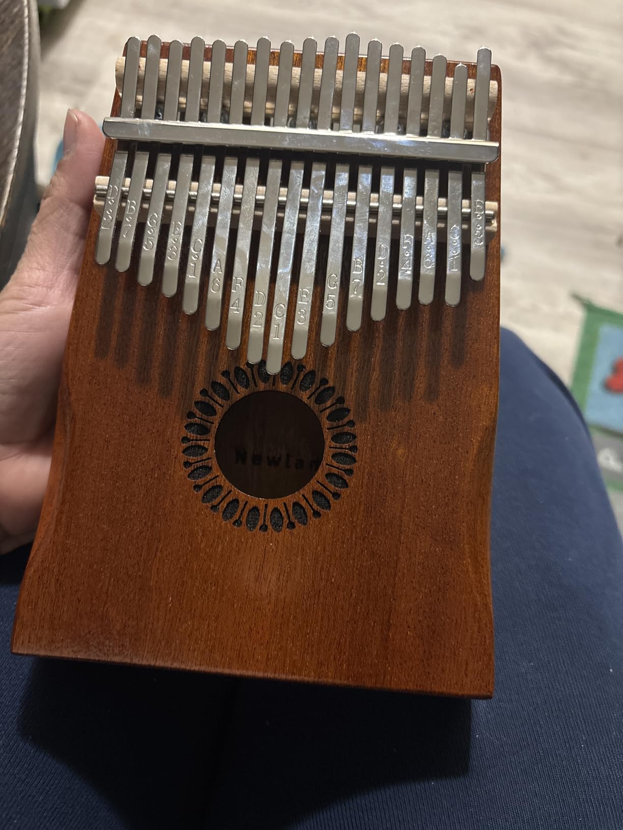 Newlam Kalimba Thumb Piano 17 Keys, Portable Mbira Finger Piano Gifts for Kids and Adults Beginners customer photo 1